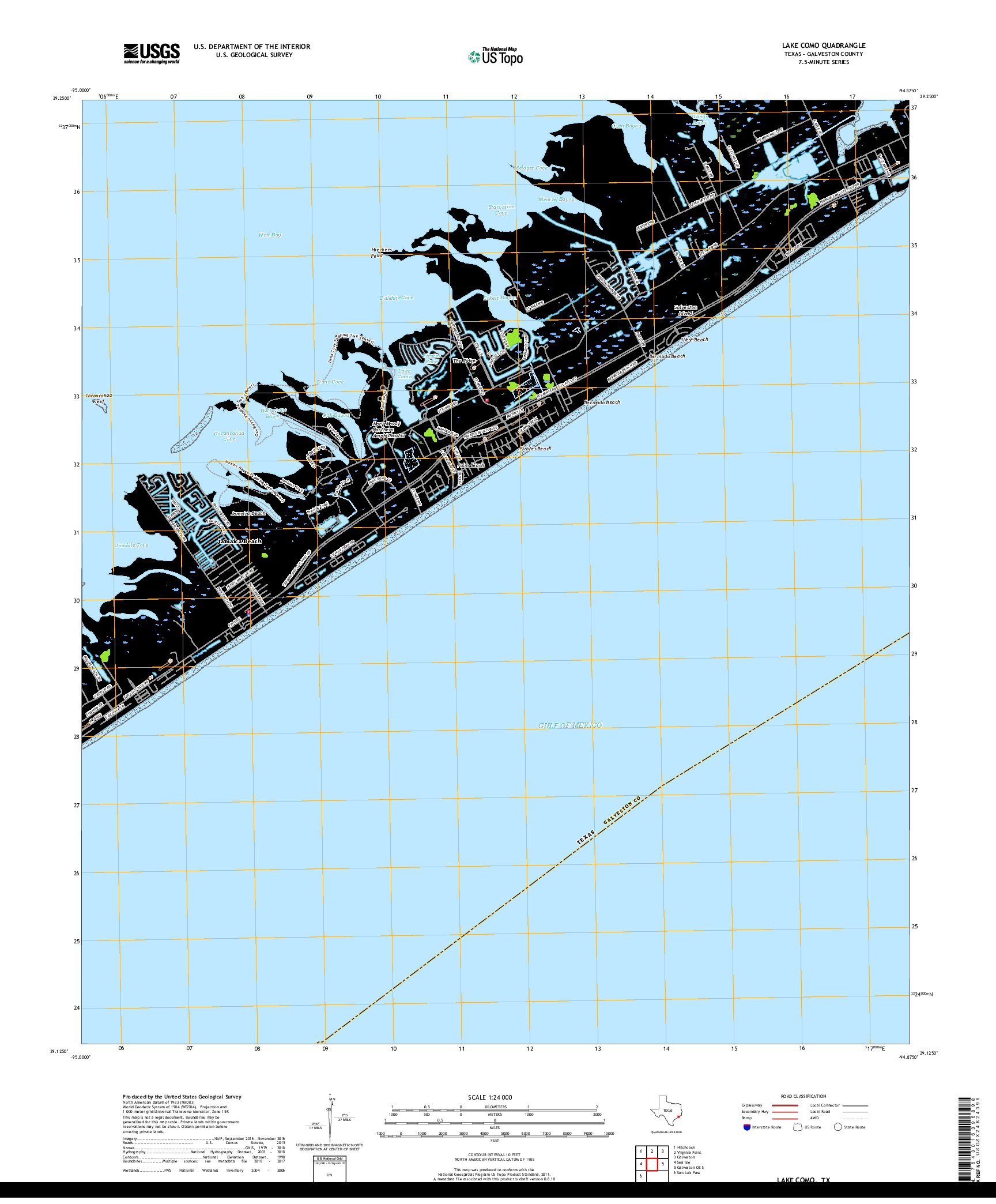 USGS US TOPO 7.5-MINUTE MAP FOR LAKE COMO, TX 2019