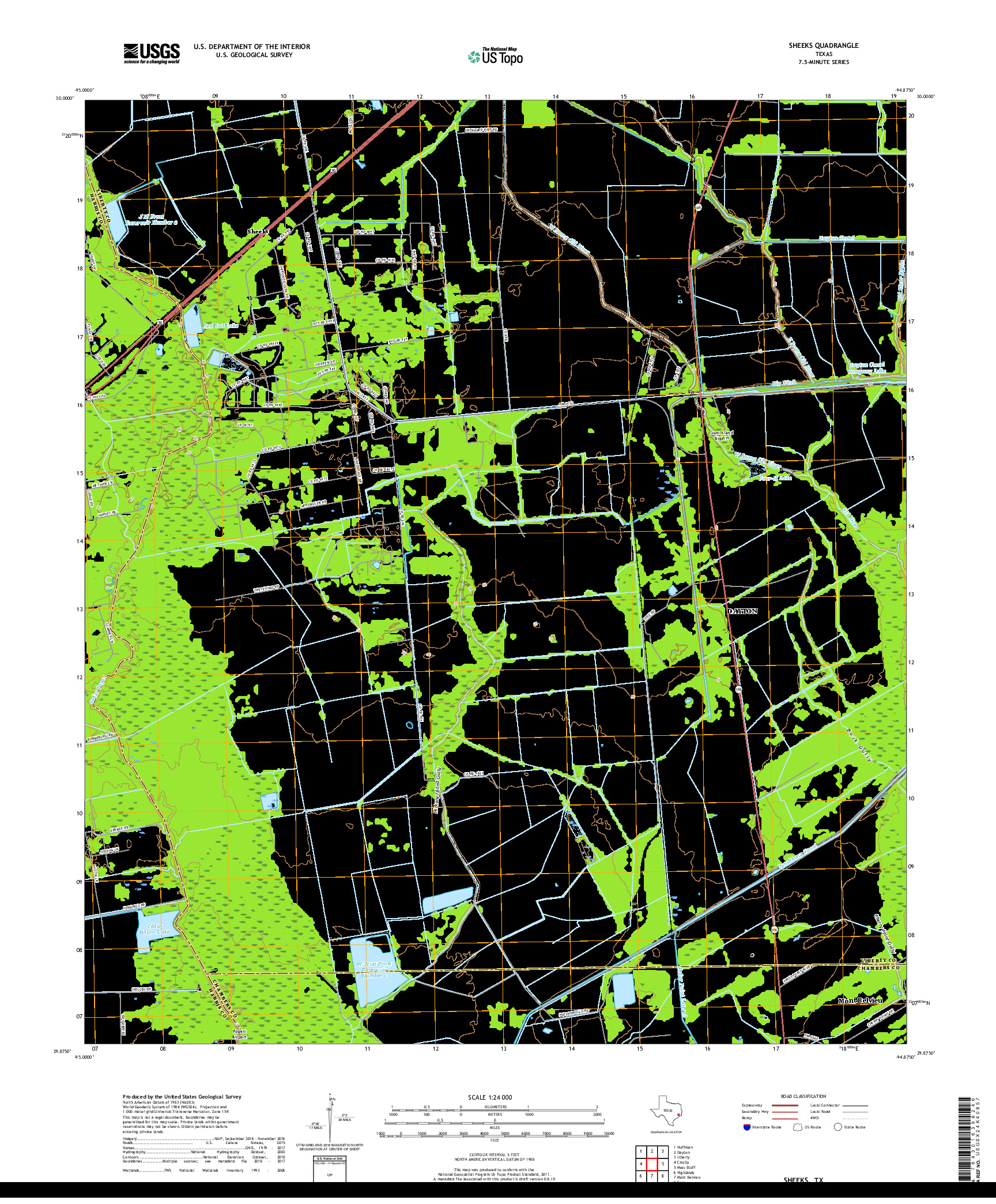 USGS US TOPO 7.5-MINUTE MAP FOR SHEEKS, TX 2019