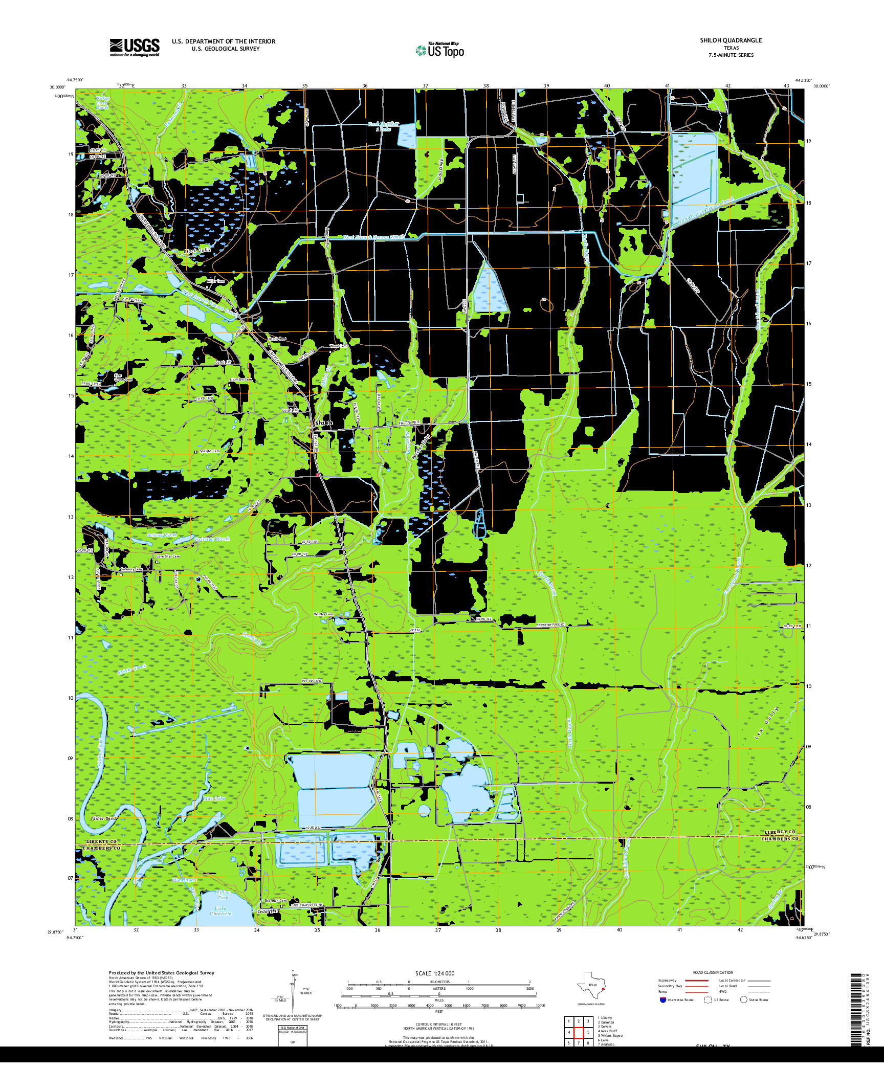 USGS US TOPO 7.5-MINUTE MAP FOR SHILOH, TX 2019