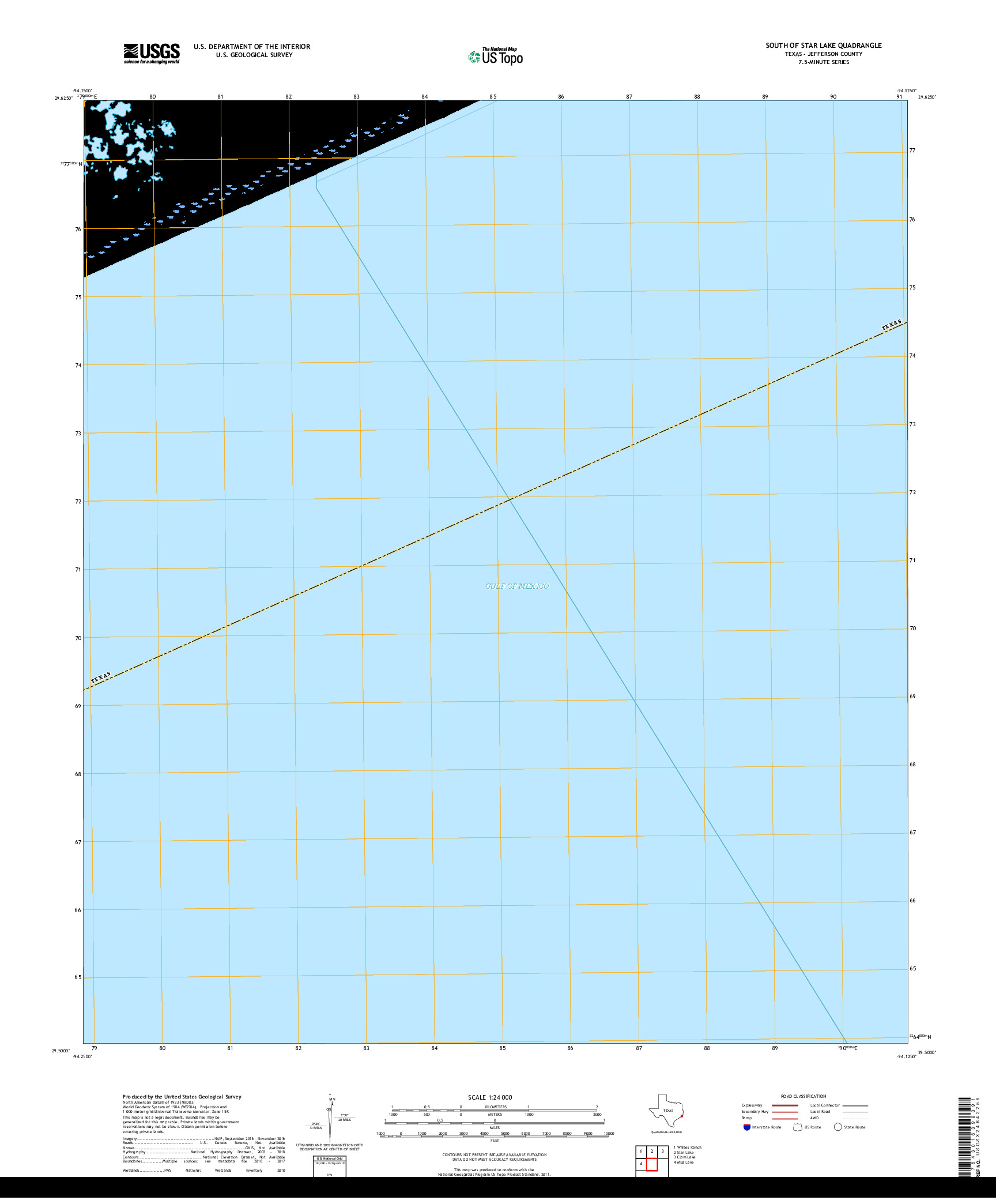 USGS US TOPO 7.5-MINUTE MAP FOR SOUTH OF STAR LAKE, TX 2019