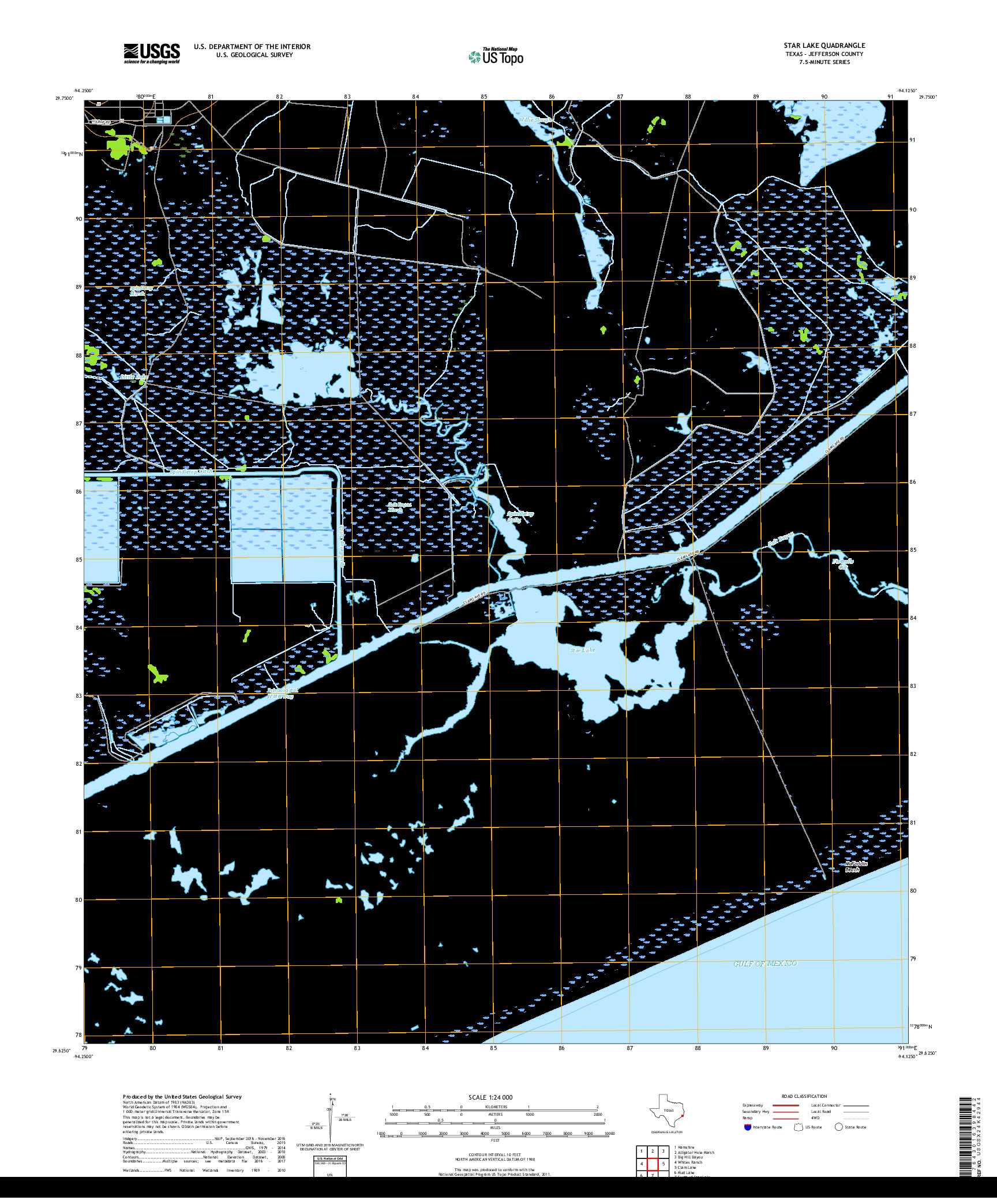 USGS US TOPO 7.5-MINUTE MAP FOR STAR LAKE, TX 2019