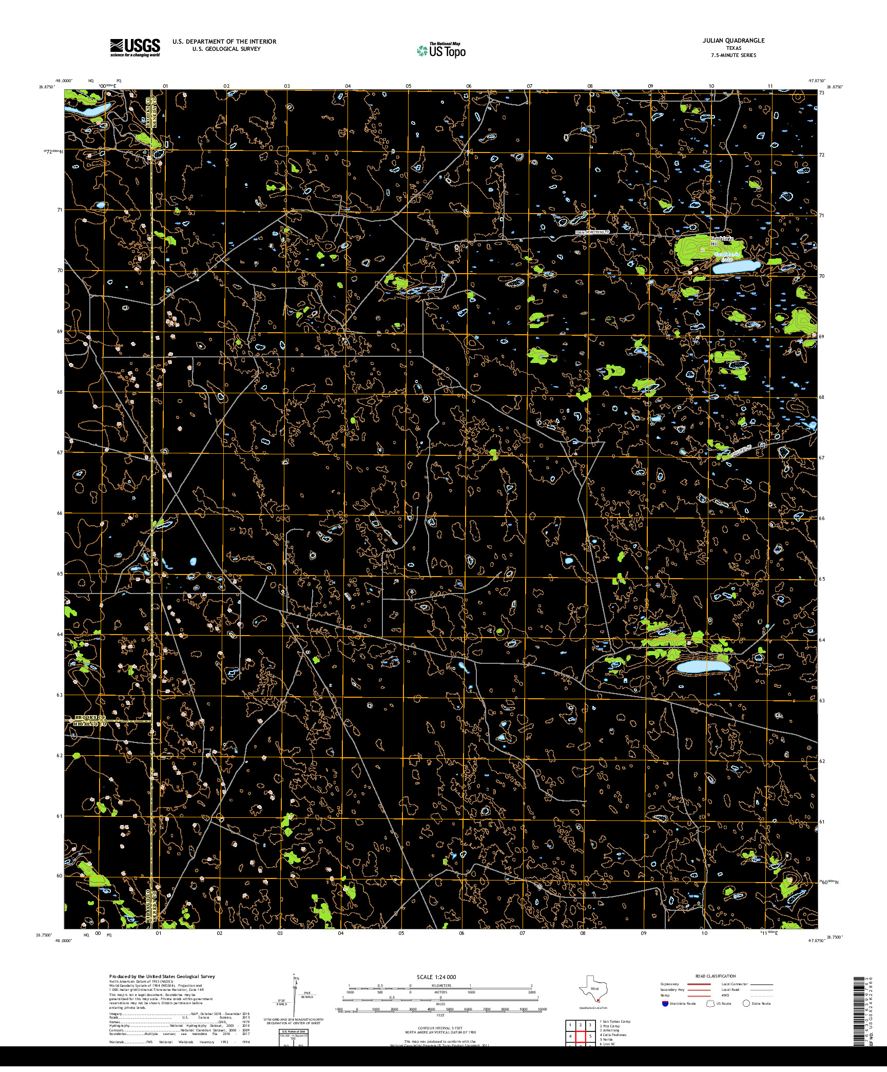 USGS US TOPO 7.5-MINUTE MAP FOR JULIAN, TX 2019