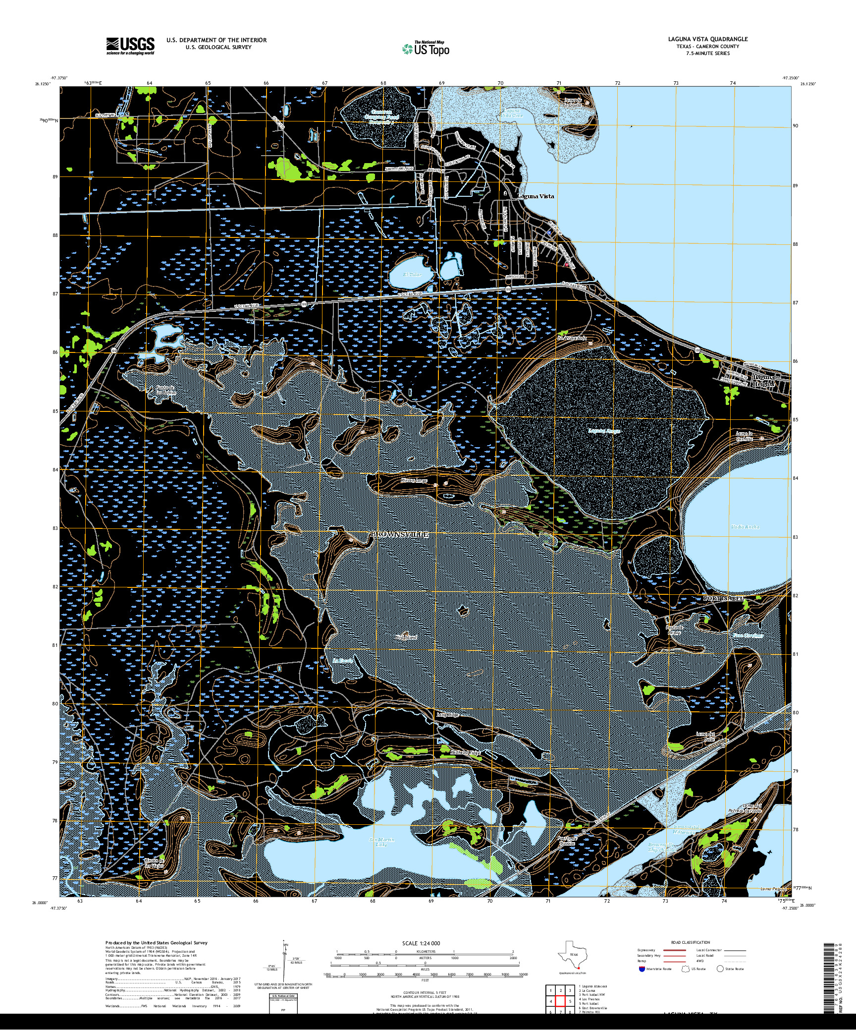 USGS US TOPO 7.5-MINUTE MAP FOR LAGUNA VISTA, TX 2019