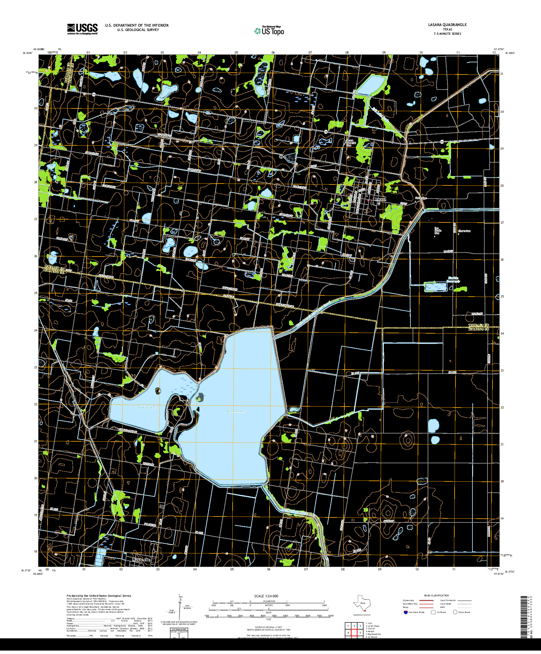 USGS US TOPO 7.5-MINUTE MAP FOR LASARA, TX 2019