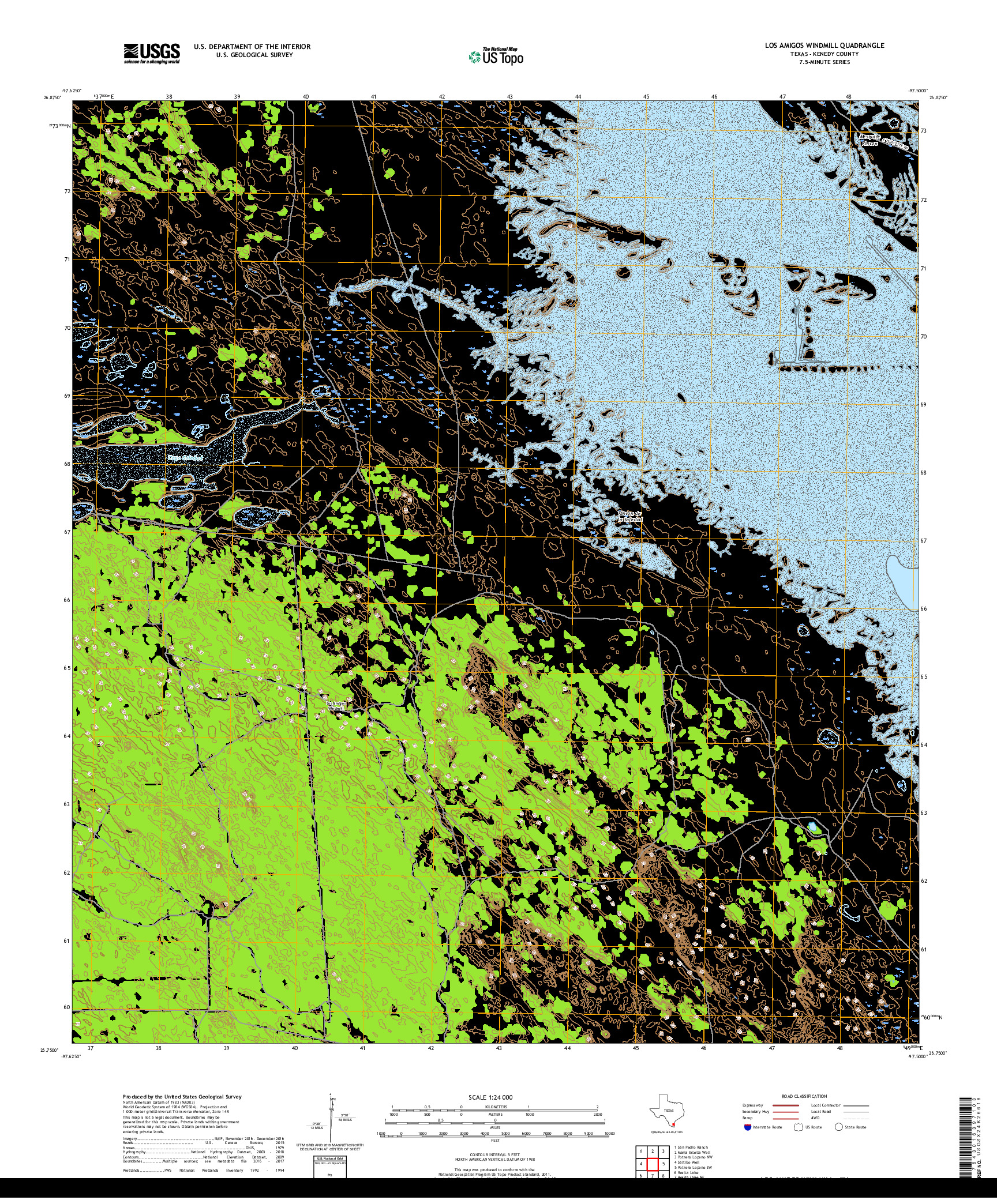 USGS US TOPO 7.5-MINUTE MAP FOR LOS AMIGOS WINDMILL, TX 2019