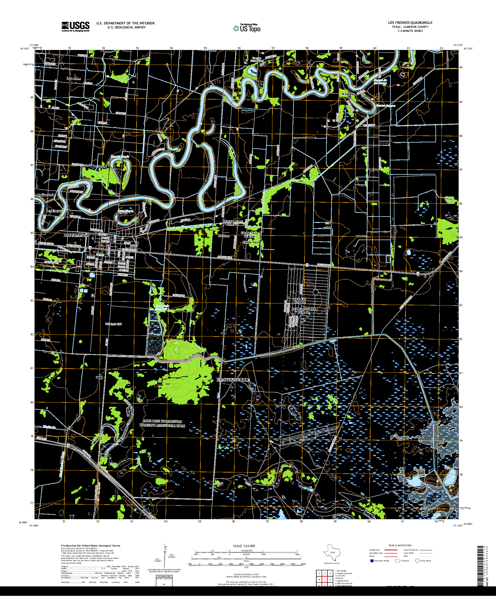 USGS US TOPO 7.5-MINUTE MAP FOR LOS FRESNOS, TX 2019