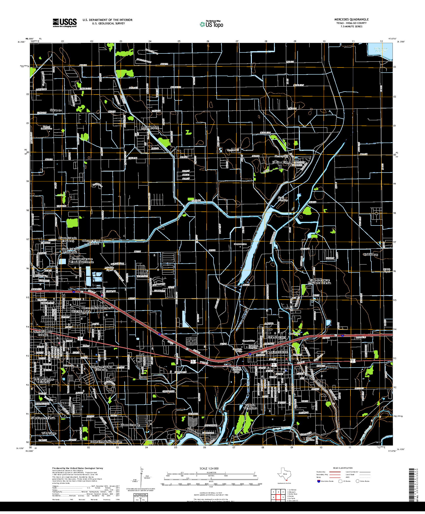 USGS US TOPO 7.5-MINUTE MAP FOR MERCEDES, TX 2019