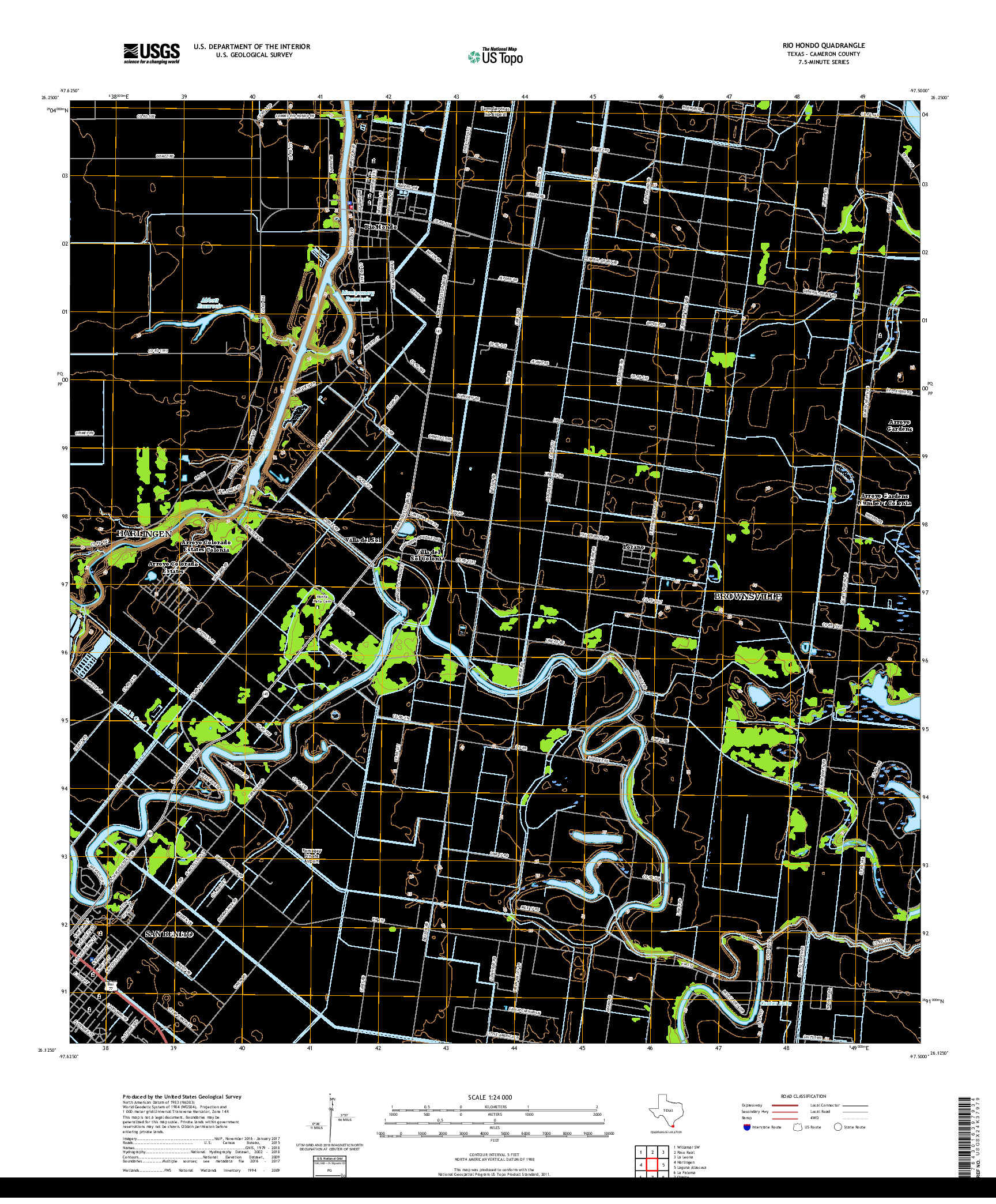 USGS US TOPO 7.5-MINUTE MAP FOR RIO HONDO, TX 2019