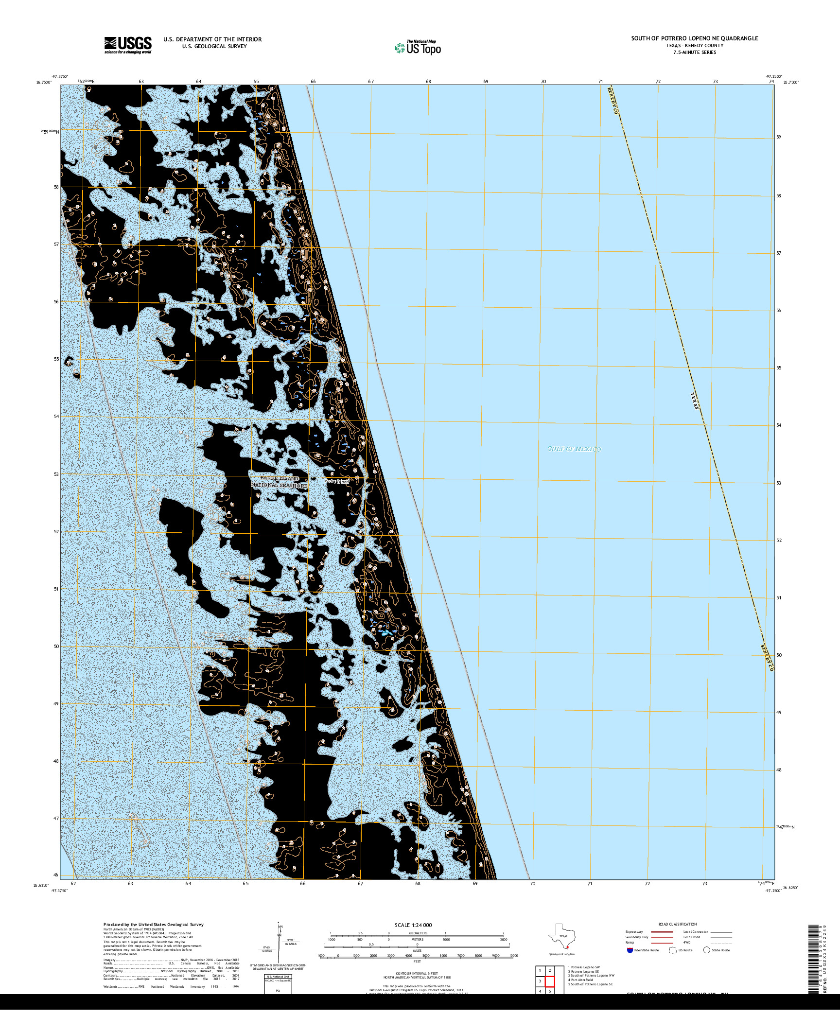 USGS US TOPO 7.5-MINUTE MAP FOR SOUTH OF POTRERO LOPENO NE, TX 2019