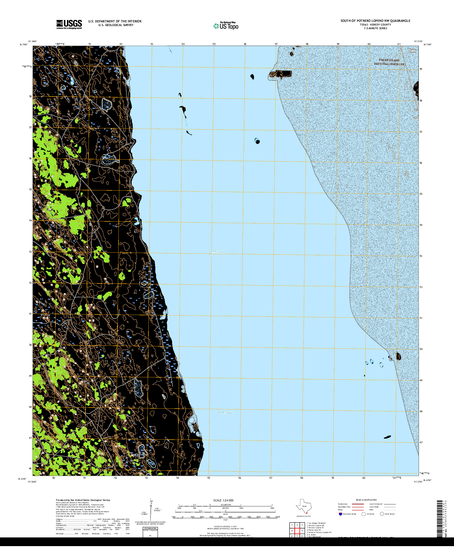 USGS US TOPO 7.5-MINUTE MAP FOR SOUTH OF POTRERO LOPENO NW, TX 2019