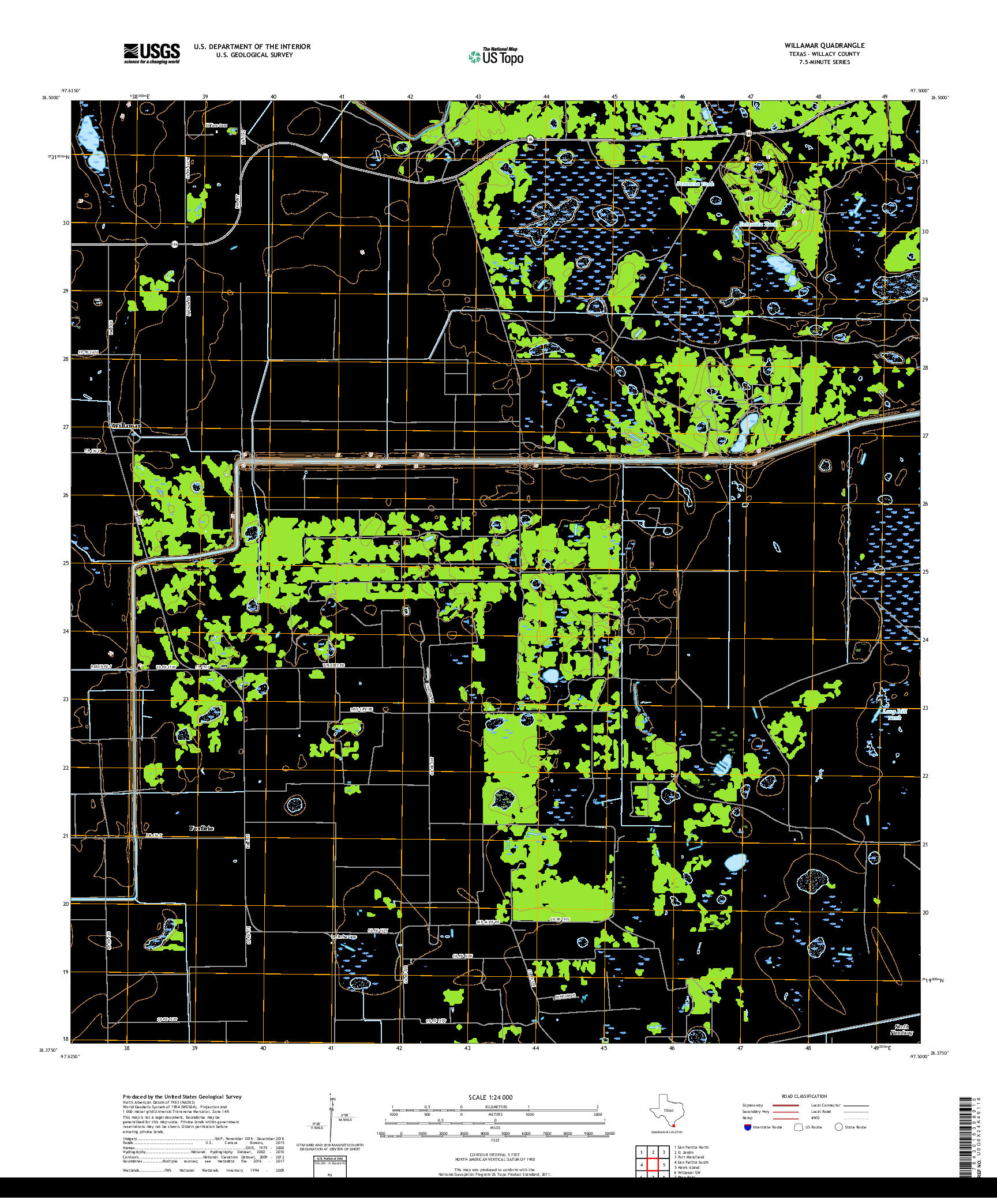 USGS US TOPO 7.5-MINUTE MAP FOR WILLAMAR, TX 2019