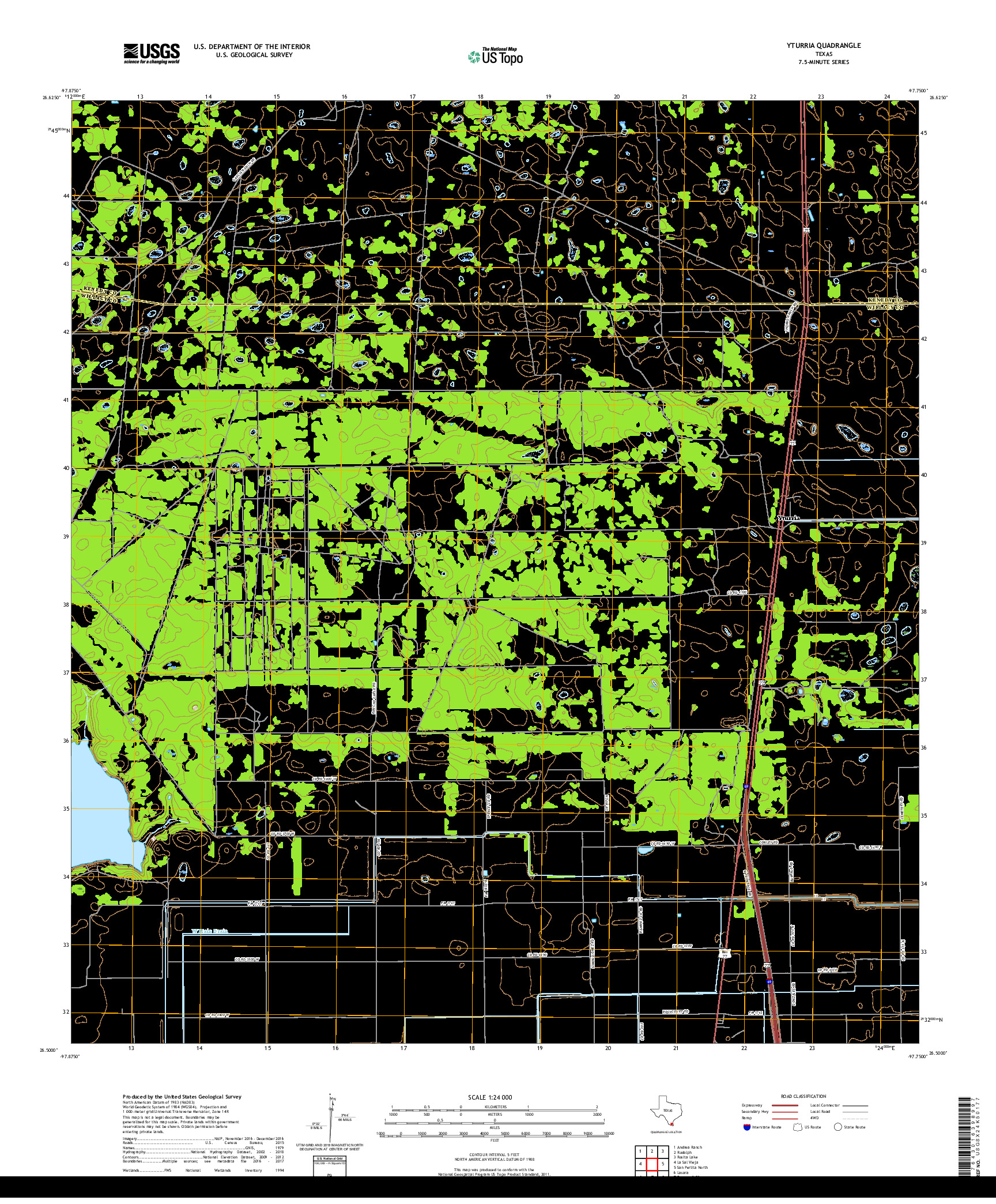 USGS US TOPO 7.5-MINUTE MAP FOR YTURRIA, TX 2019