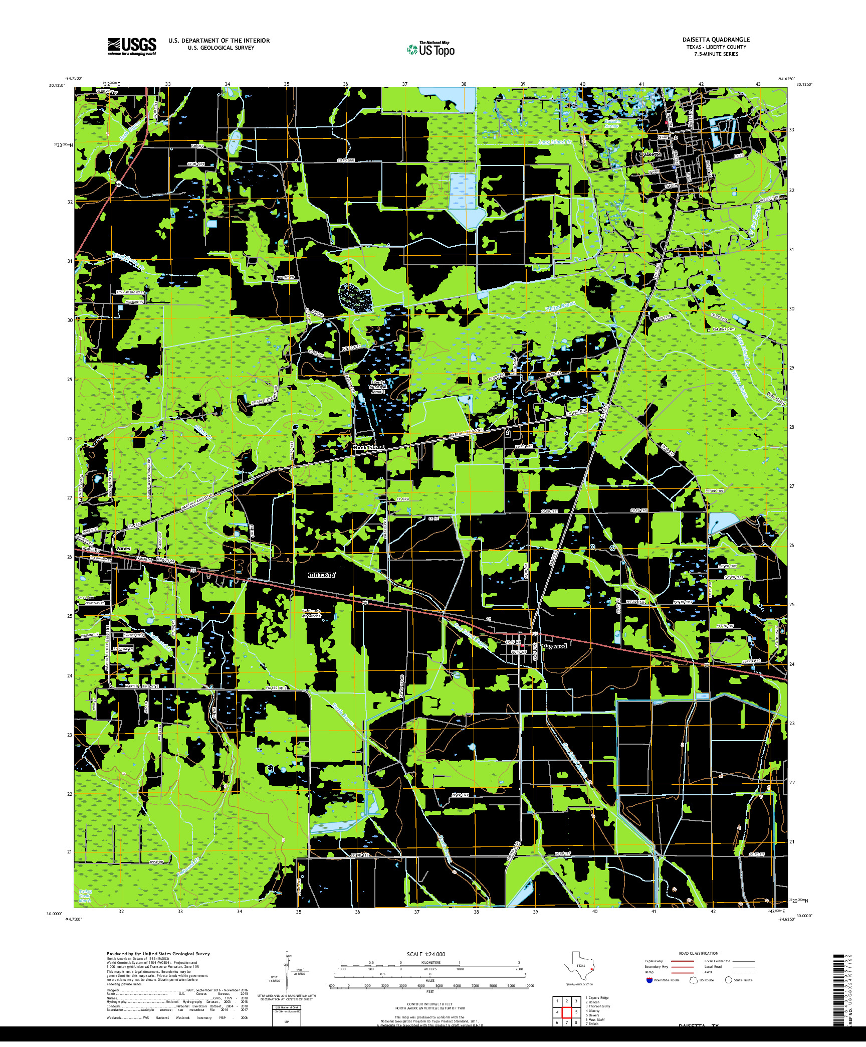 USGS US TOPO 7.5-MINUTE MAP FOR DAISETTA, TX 2019