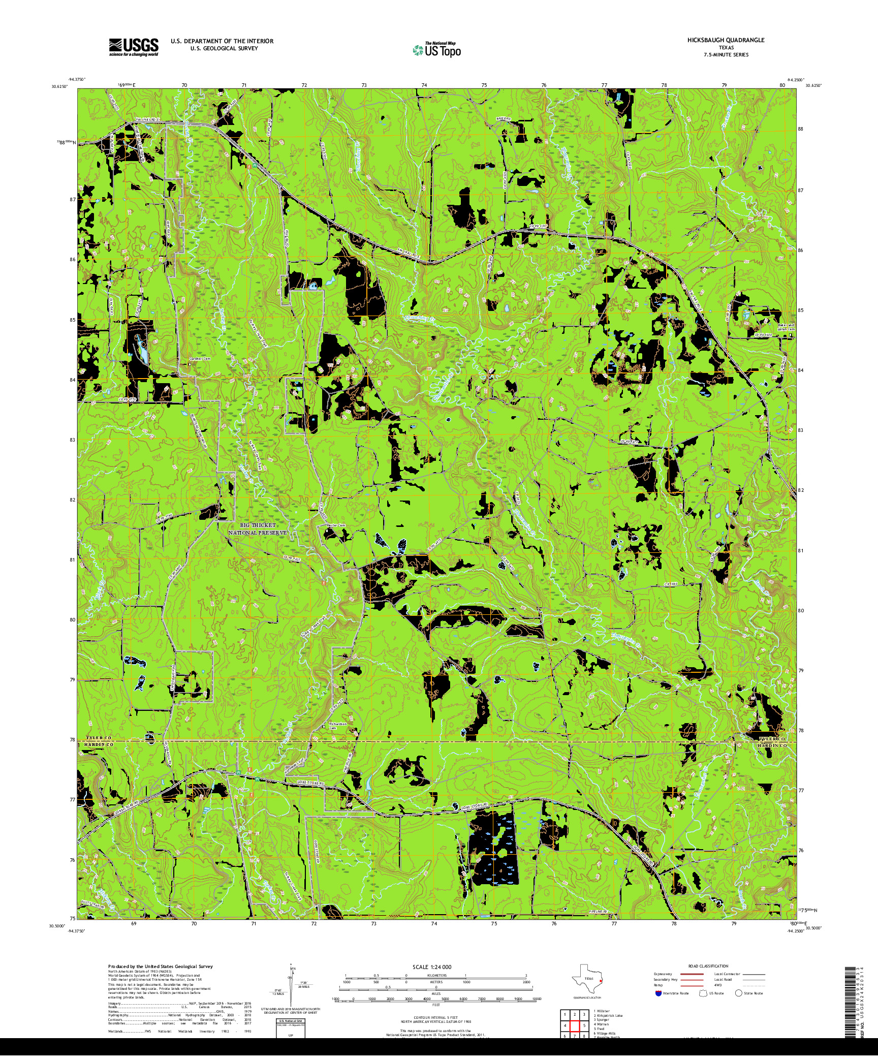 USGS US TOPO 7.5-MINUTE MAP FOR HICKSBAUGH, TX 2019