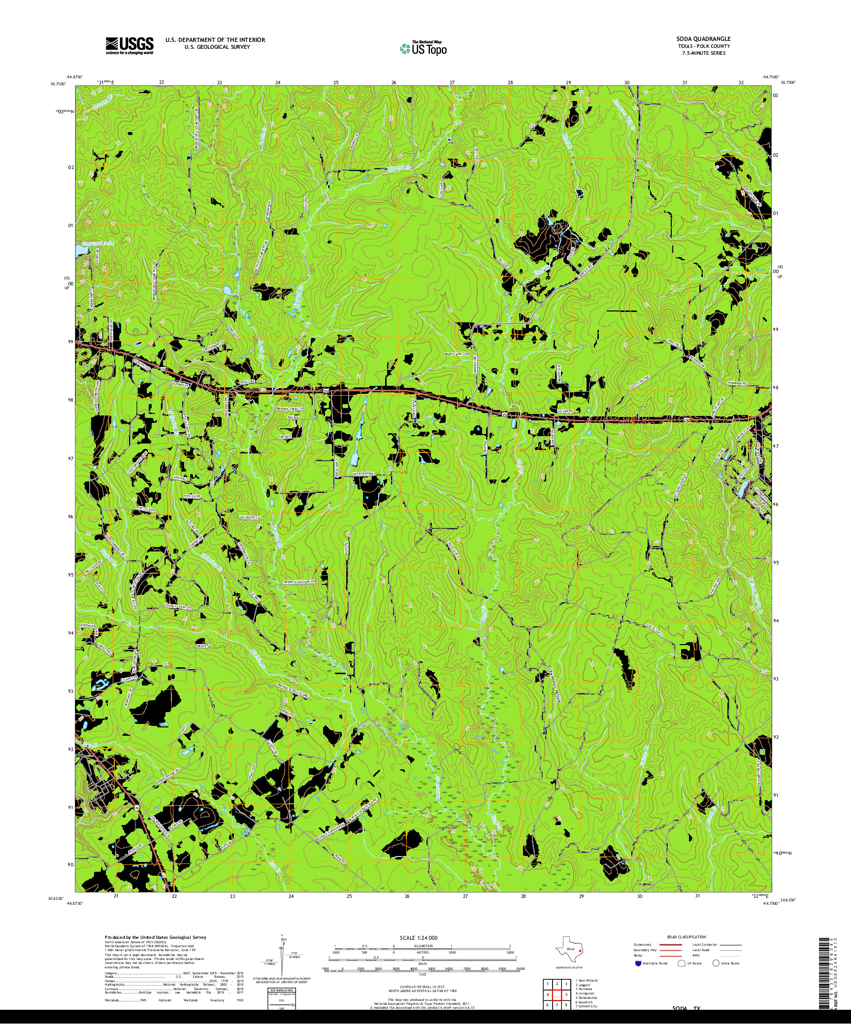 USGS US TOPO 7.5-MINUTE MAP FOR SODA, TX 2019