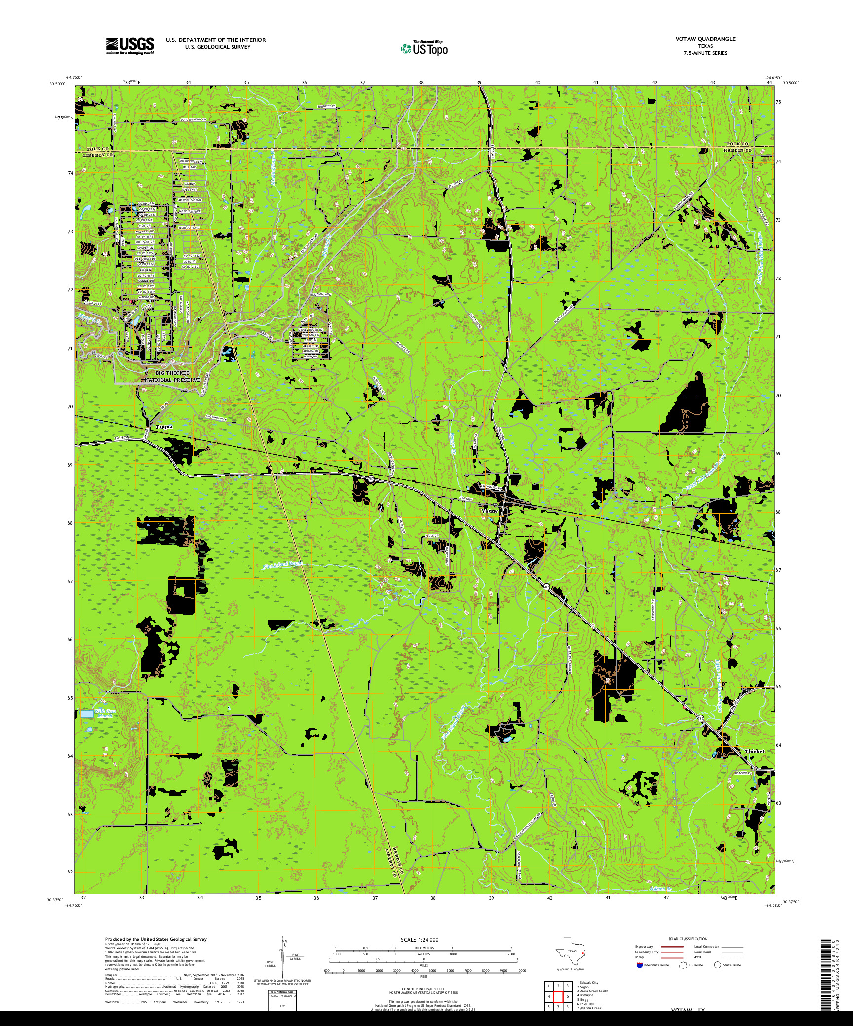 USGS US TOPO 7.5-MINUTE MAP FOR VOTAW, TX 2019