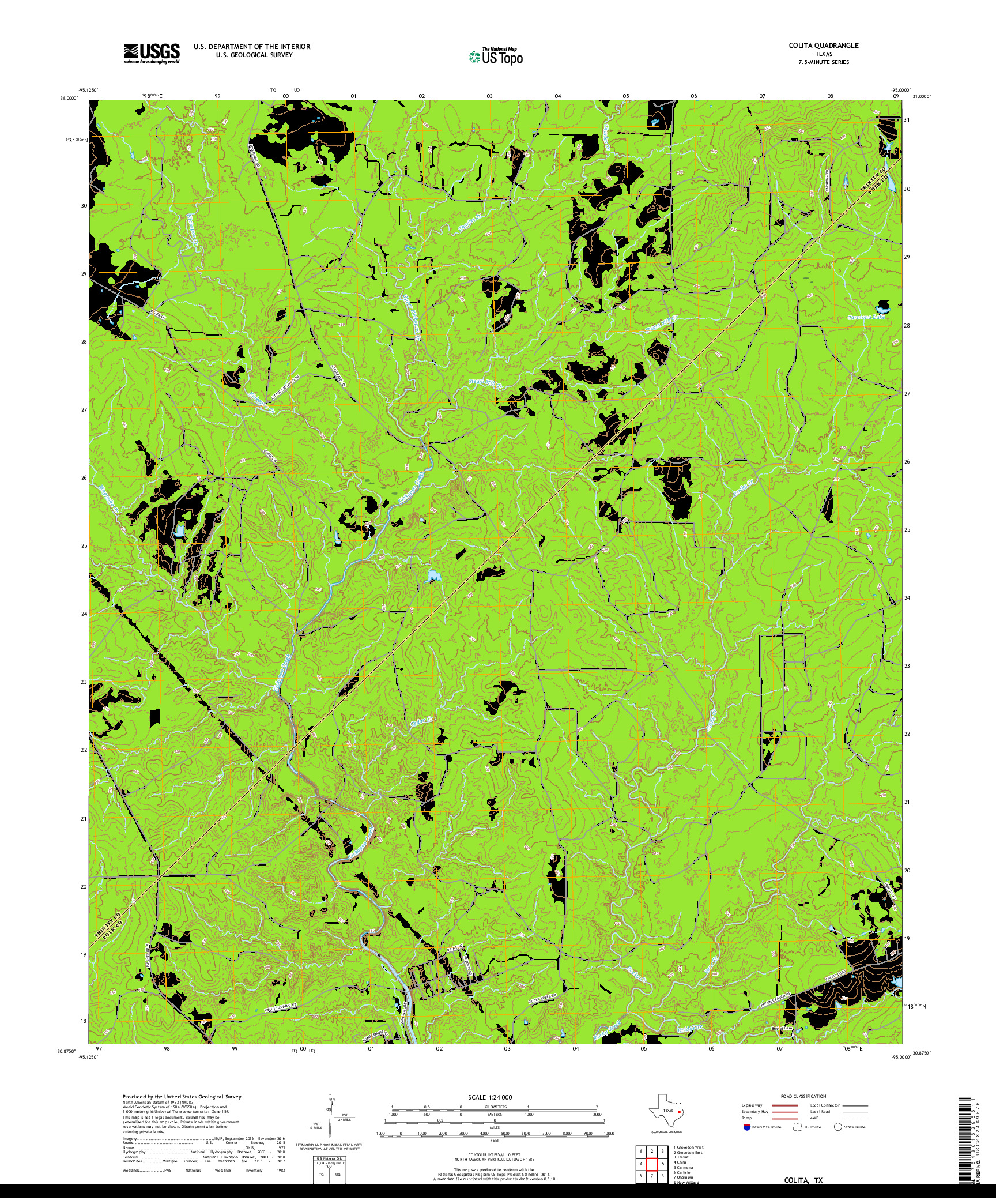 USGS US TOPO 7.5-MINUTE MAP FOR COLITA, TX 2019