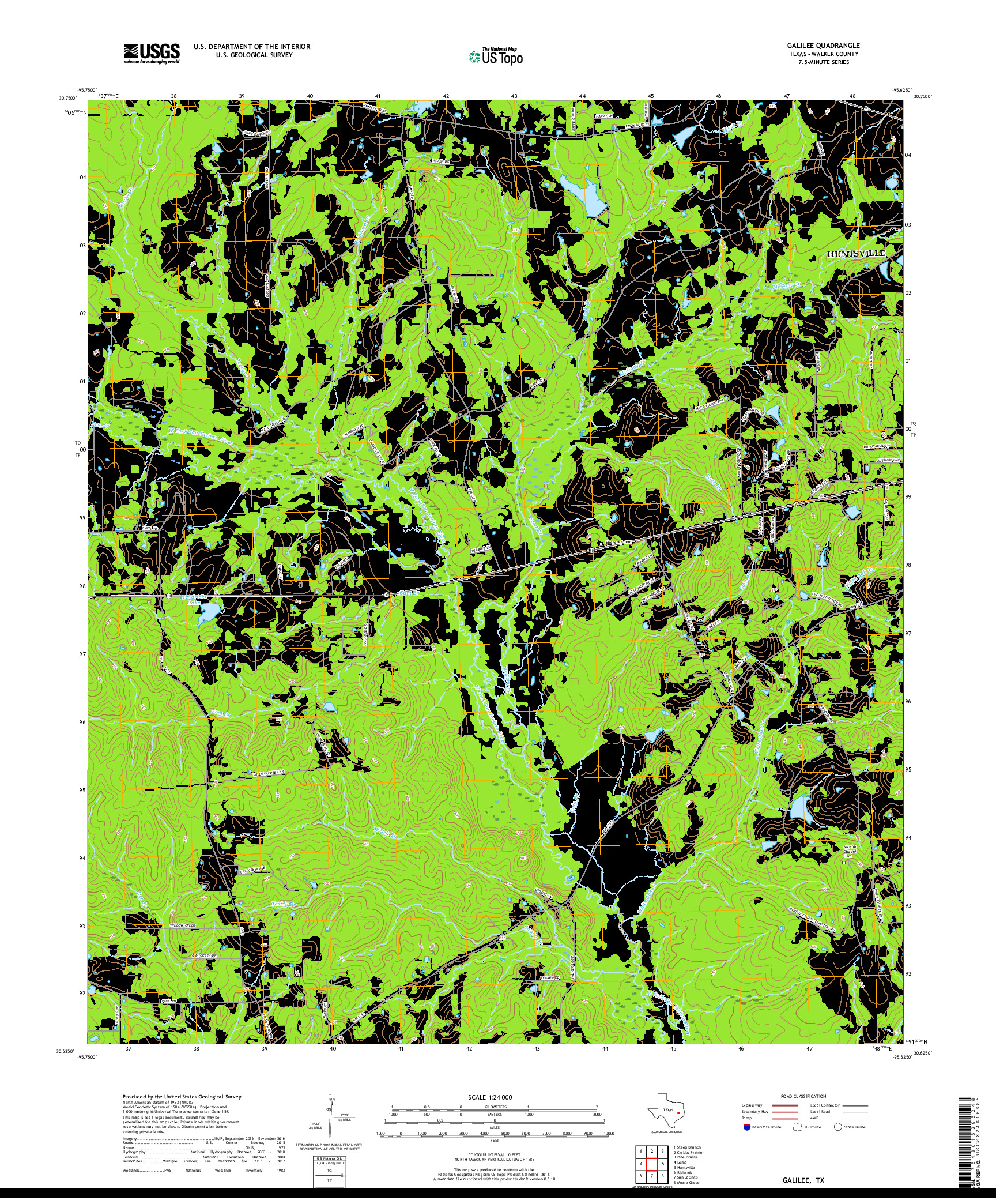 USGS US TOPO 7.5-MINUTE MAP FOR GALILEE, TX 2019