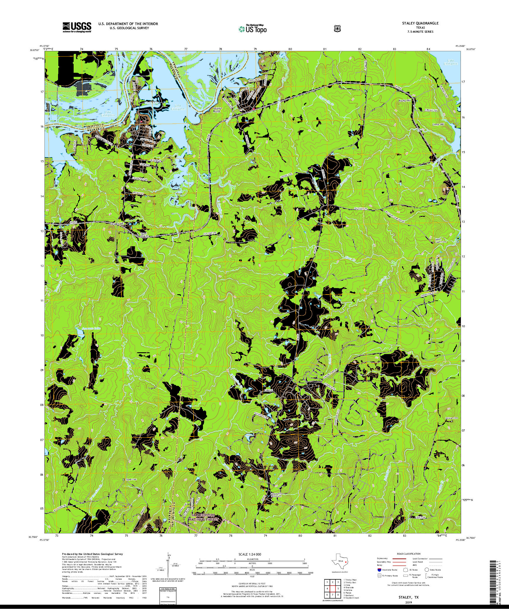 USGS US TOPO 7.5-MINUTE MAP FOR STALEY, TX 2019