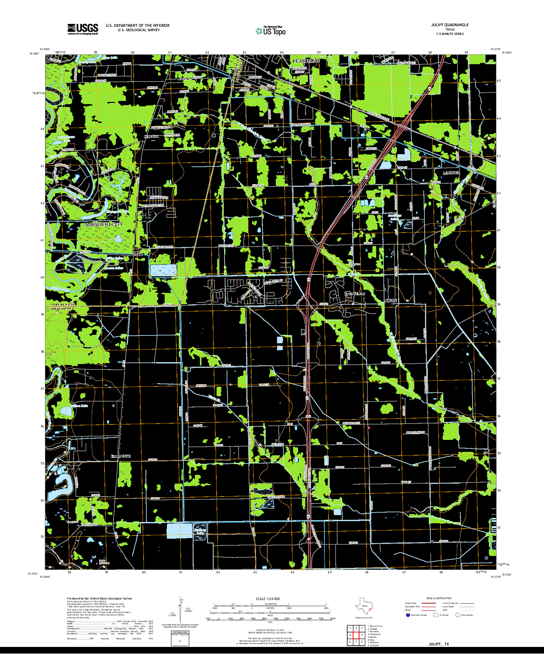 USGS US TOPO 7.5-MINUTE MAP FOR JULIFF, TX 2019