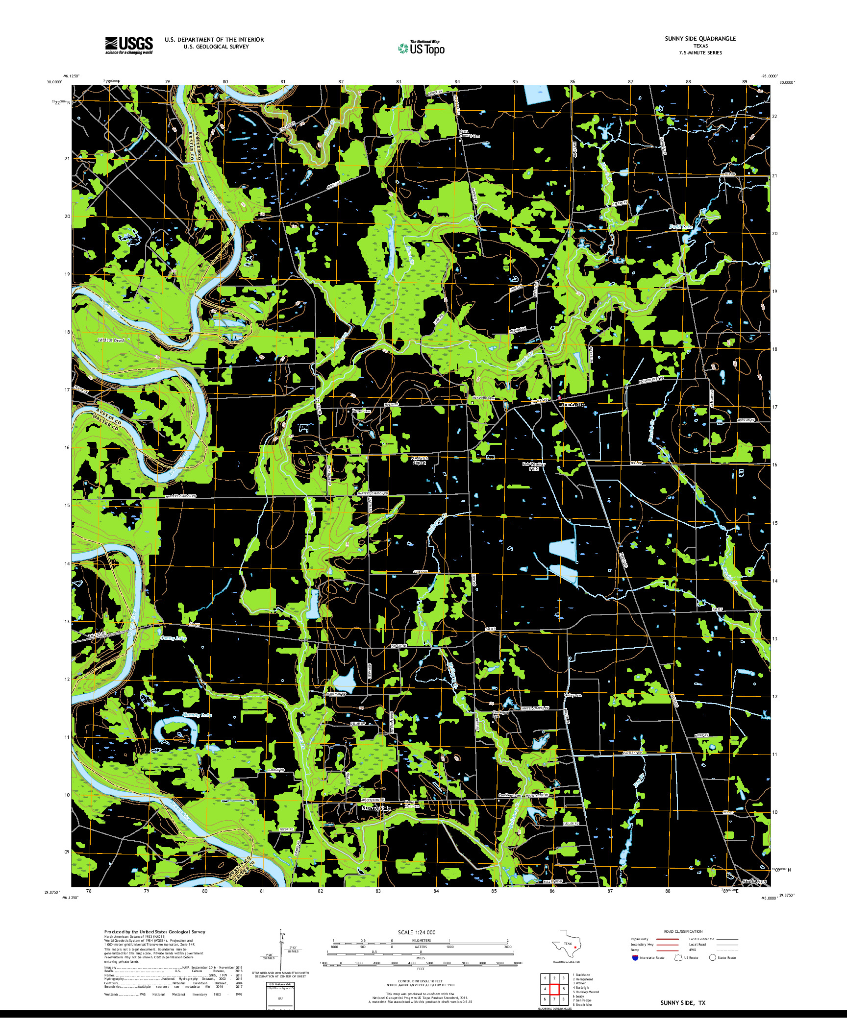 USGS US TOPO 7.5-MINUTE MAP FOR SUNNY SIDE, TX 2019