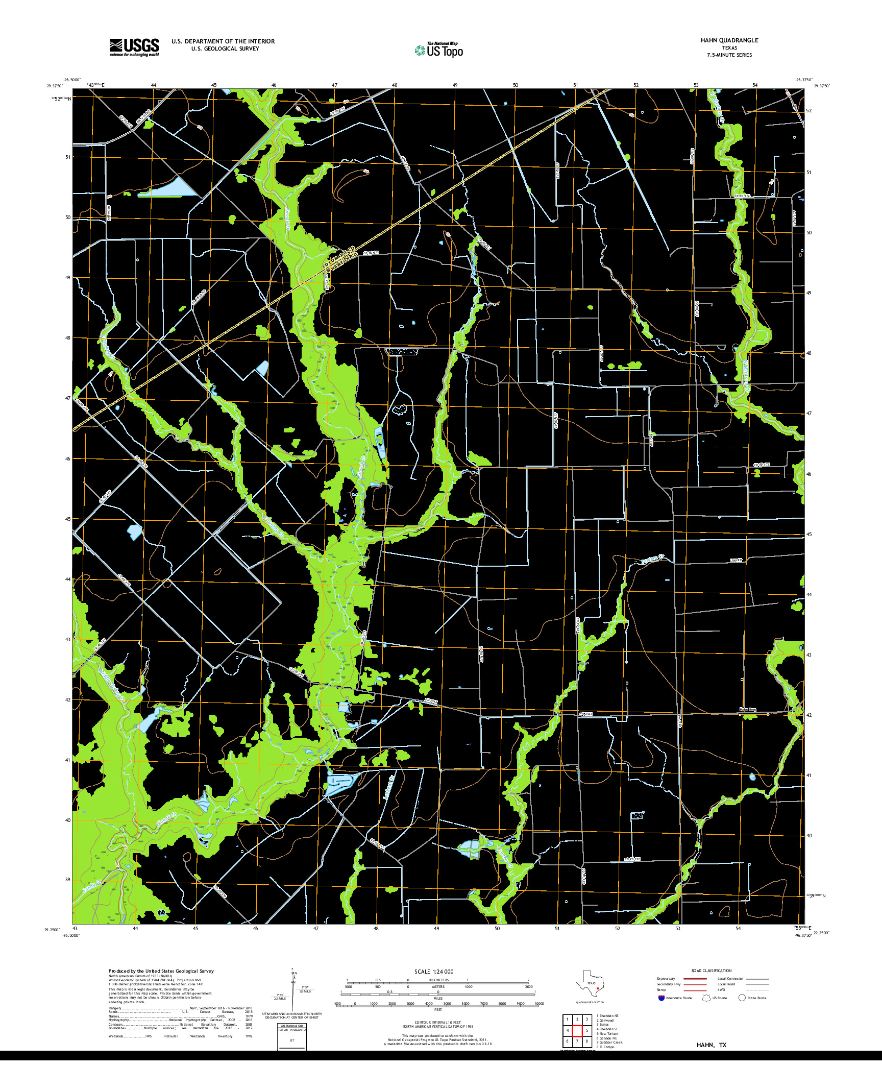 USGS US TOPO 7.5-MINUTE MAP FOR HAHN, TX 2019