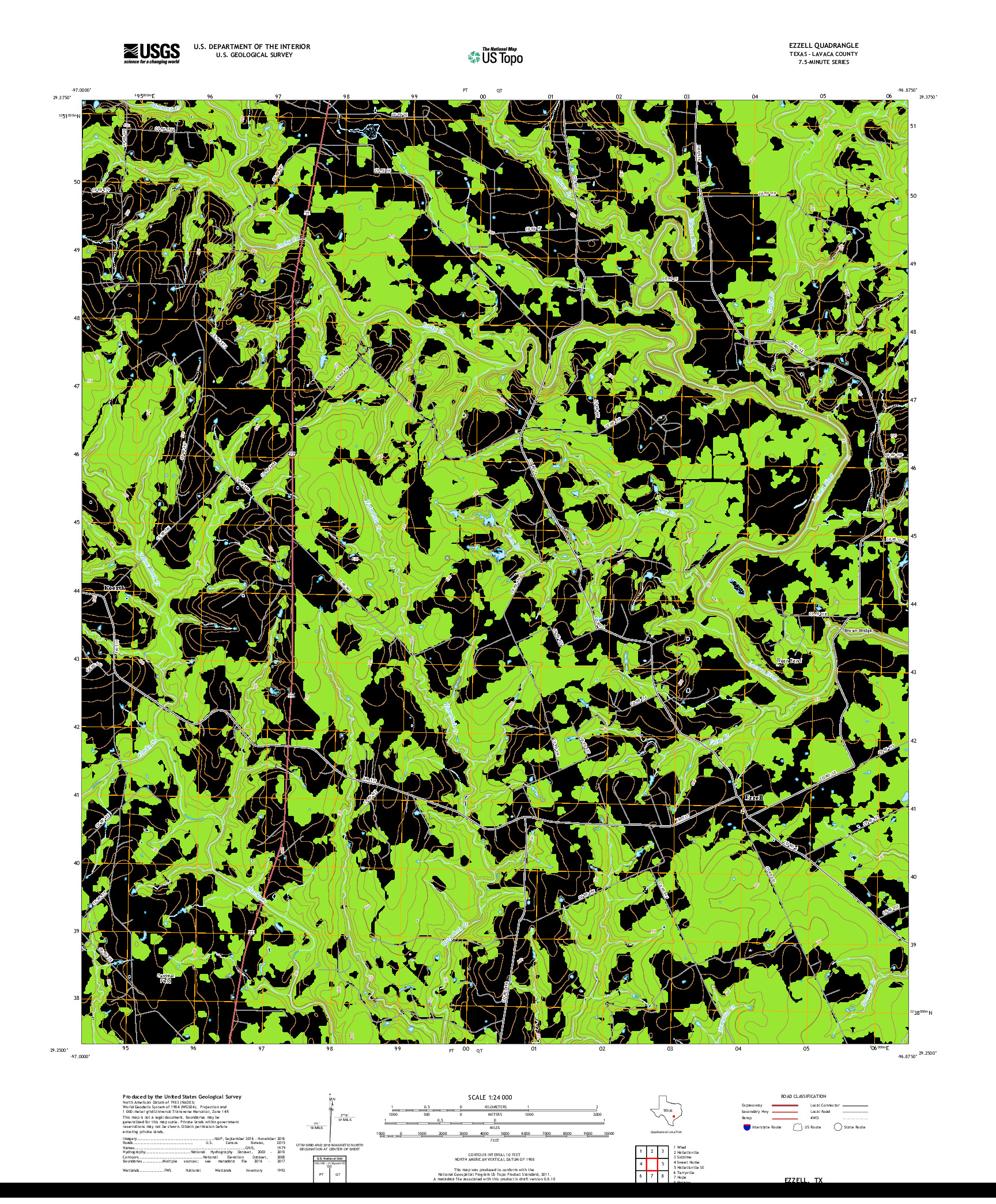 USGS US TOPO 7.5-MINUTE MAP FOR EZZELL, TX 2019