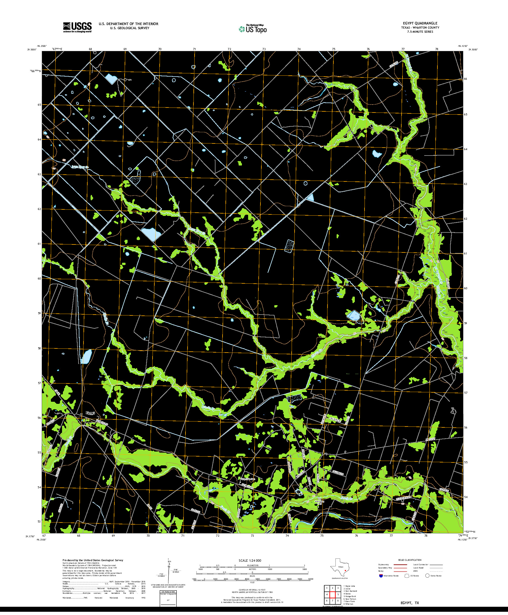 USGS US TOPO 7.5-MINUTE MAP FOR EGYPT, TX 2019