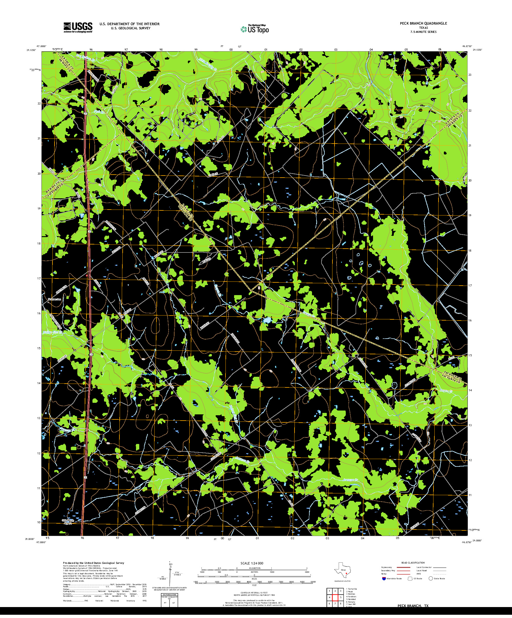 USGS US TOPO 7.5-MINUTE MAP FOR PECK BRANCH, TX 2019