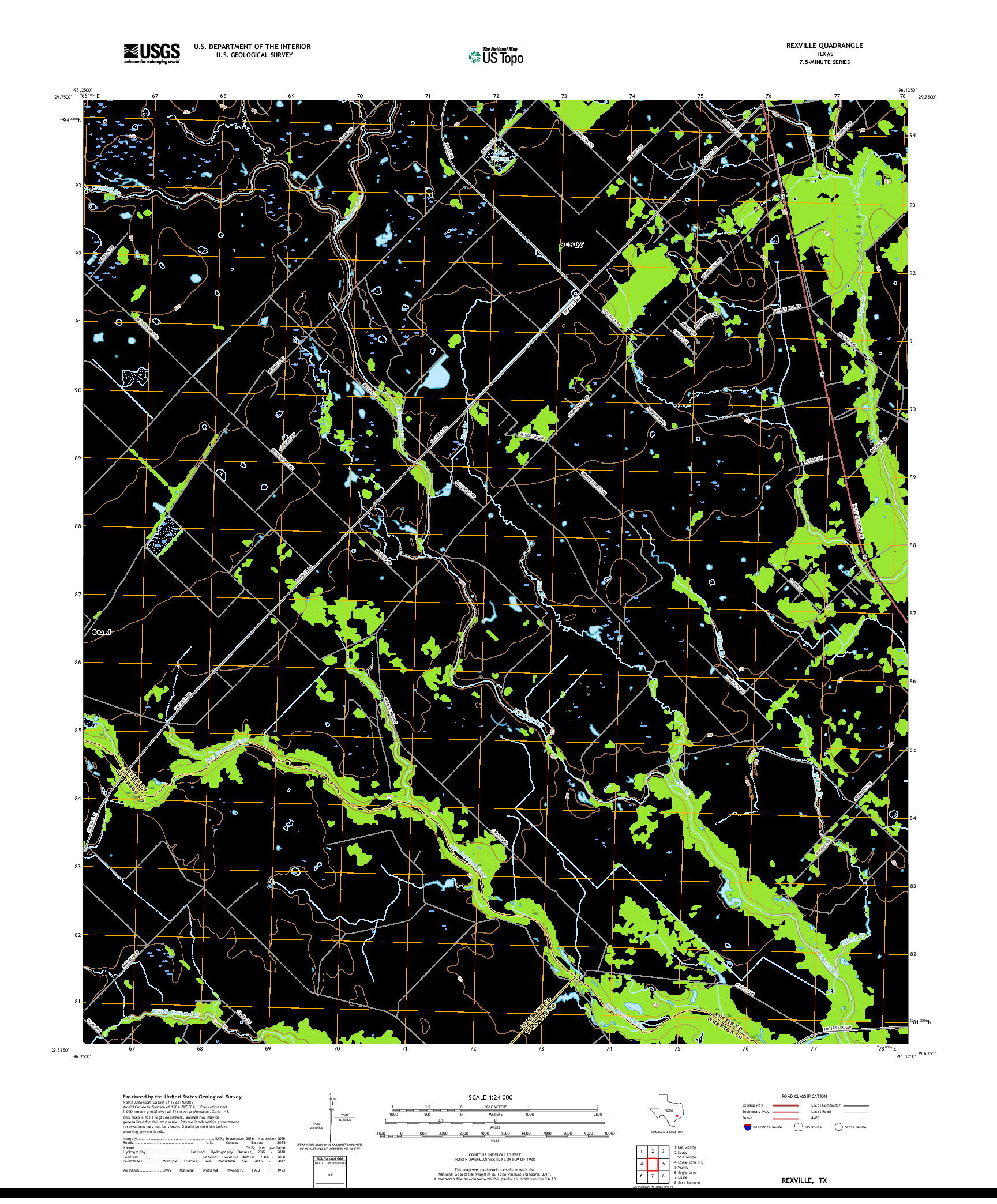 USGS US TOPO 7.5-MINUTE MAP FOR REXVILLE, TX 2019