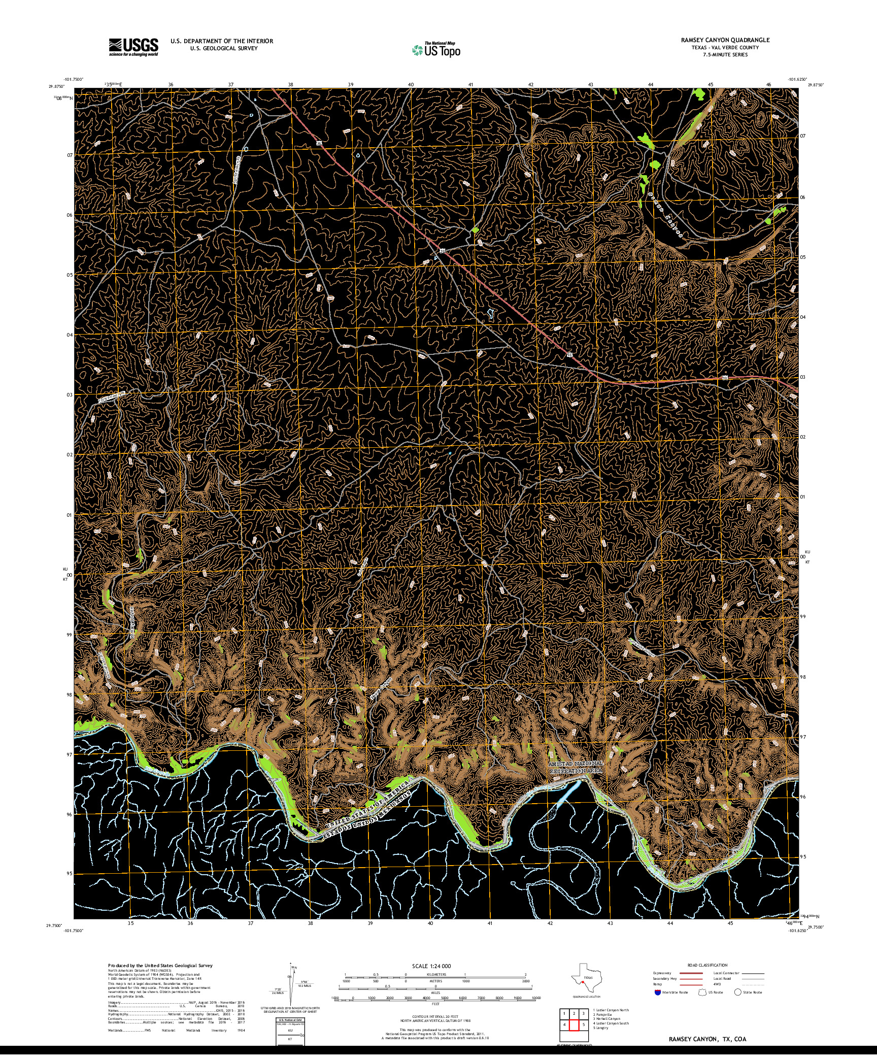 USGS US TOPO 7.5-MINUTE MAP FOR RAMSEY CANYON, TX,COA 2019