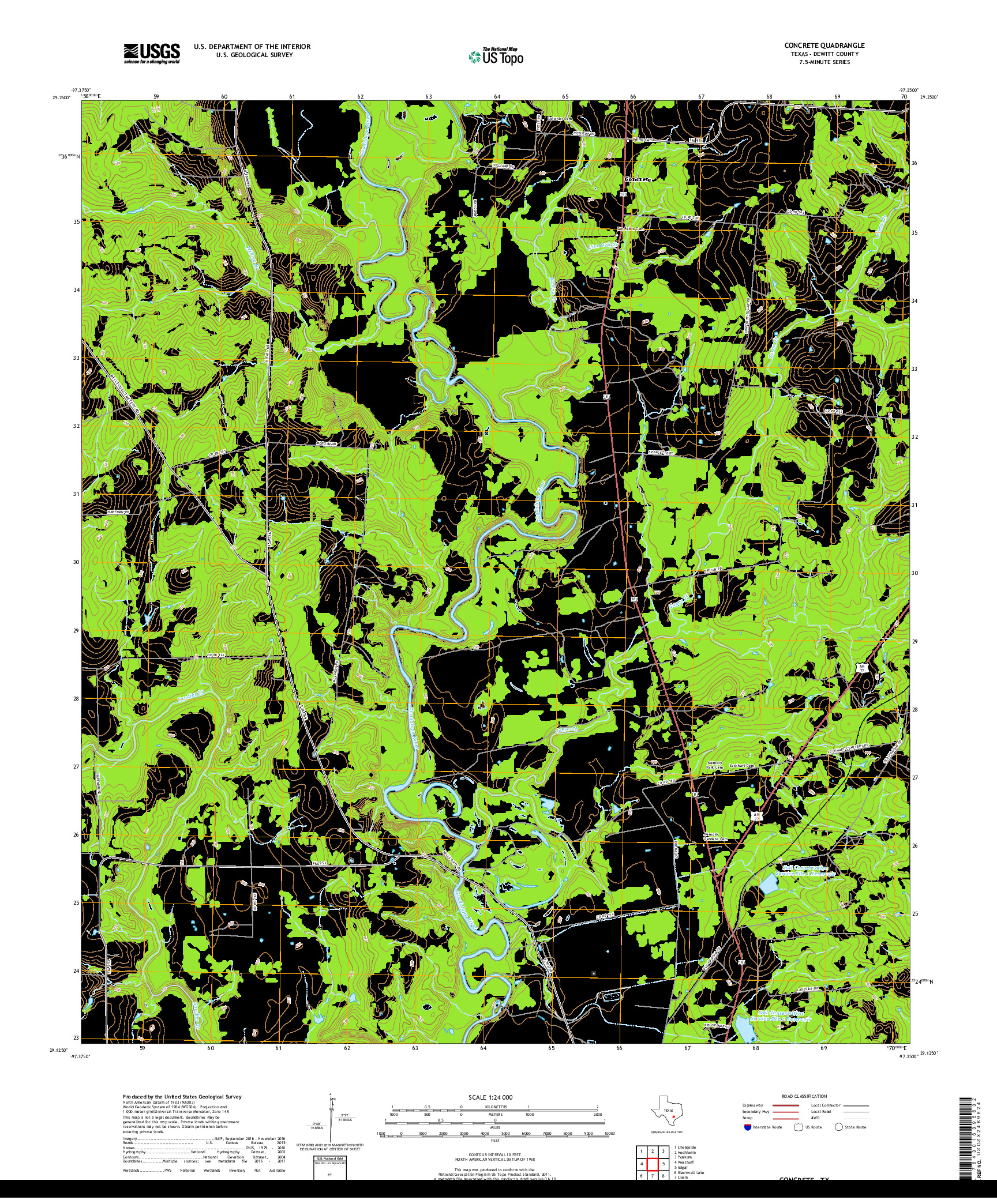 USGS US TOPO 7.5-MINUTE MAP FOR CONCRETE, TX 2019