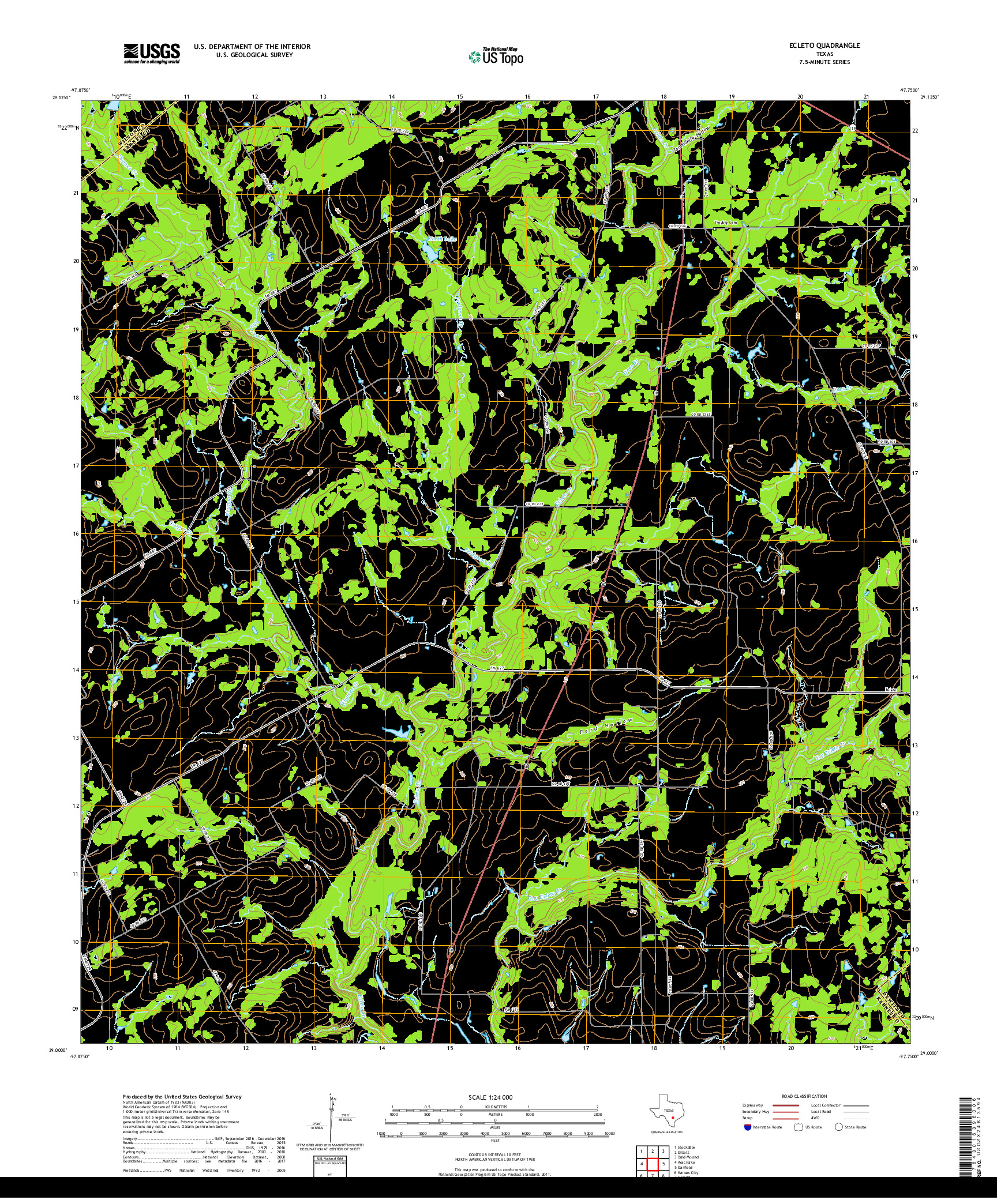 USGS US TOPO 7.5-MINUTE MAP FOR ECLETO, TX 2019