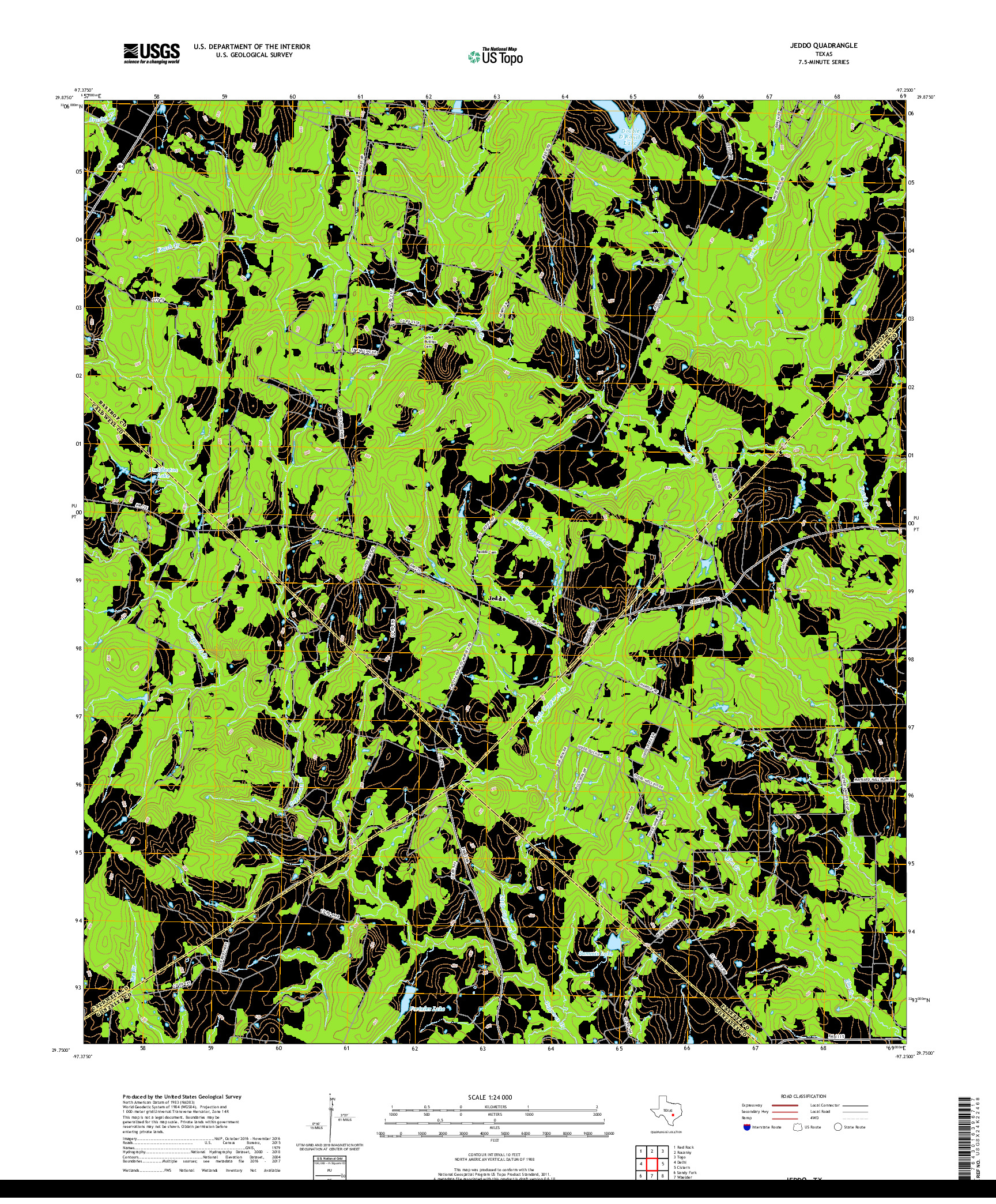 USGS US TOPO 7.5-MINUTE MAP FOR JEDDO, TX 2019