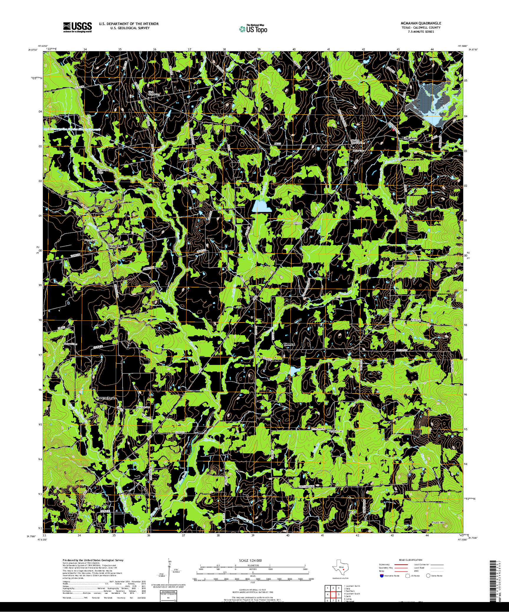 USGS US TOPO 7.5-MINUTE MAP FOR MCMAHAN, TX 2019