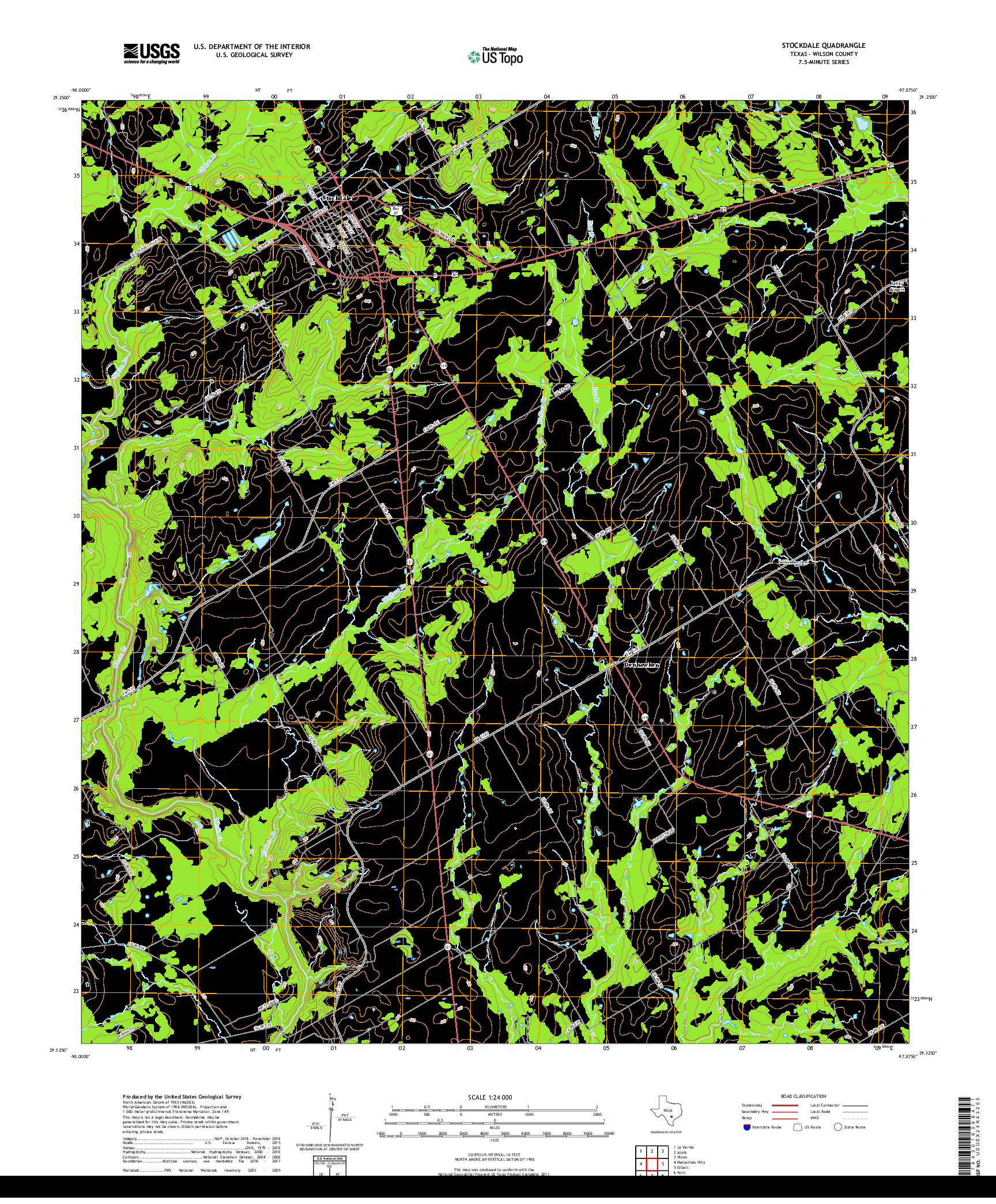 USGS US TOPO 7.5-MINUTE MAP FOR STOCKDALE, TX 2019