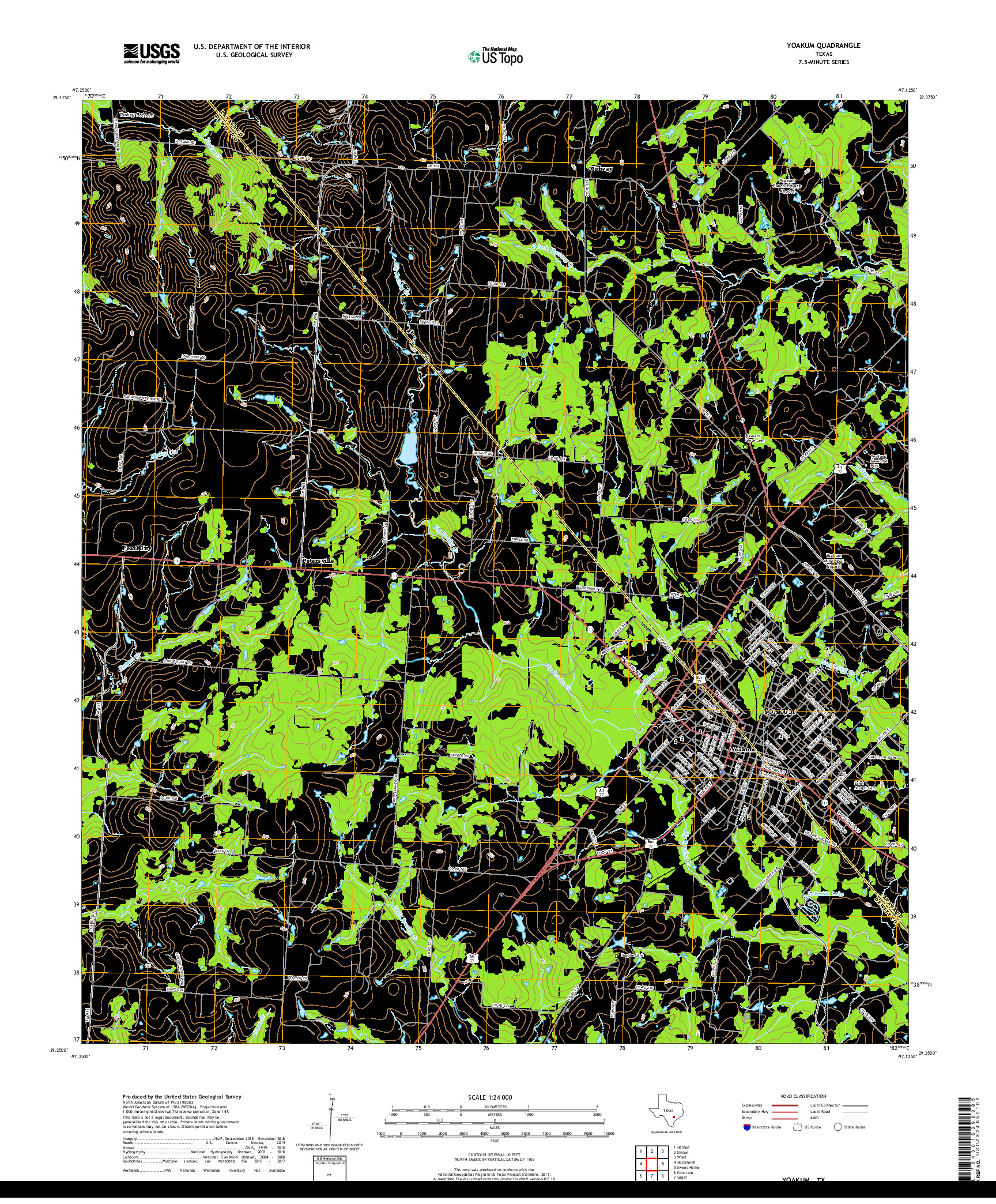 USGS US TOPO 7.5-MINUTE MAP FOR YOAKUM, TX 2019