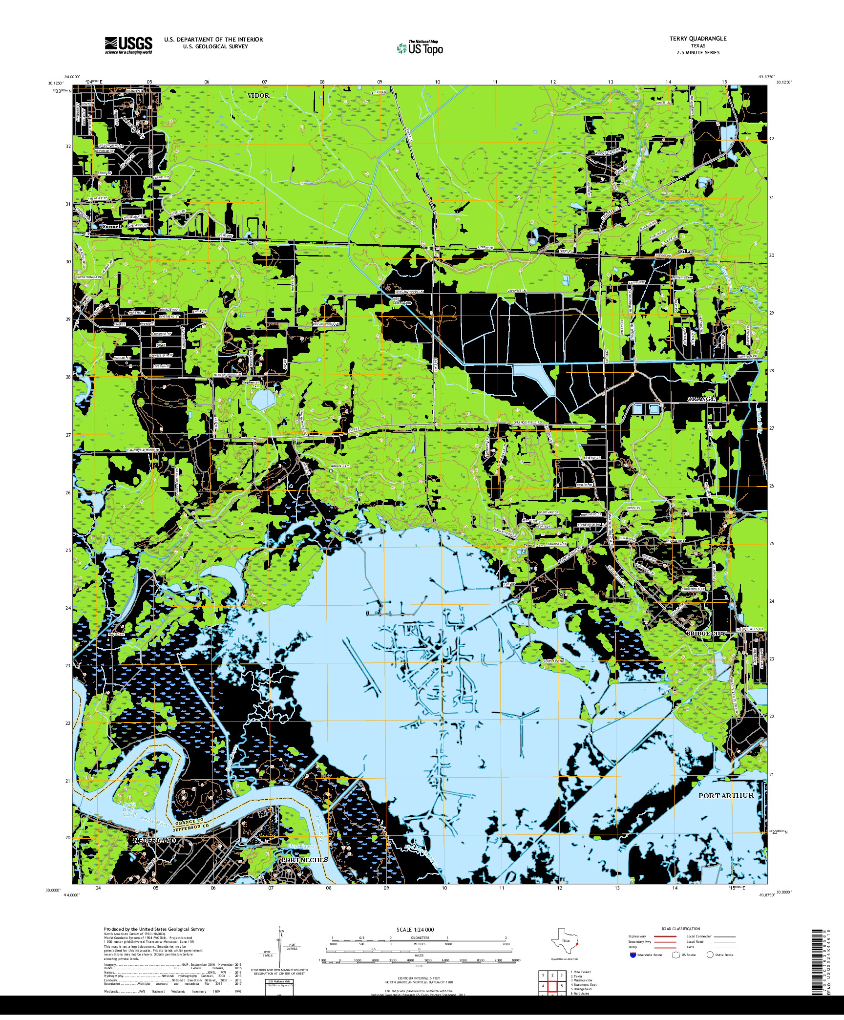USGS US TOPO 7.5-MINUTE MAP FOR TERRY, TX 2019