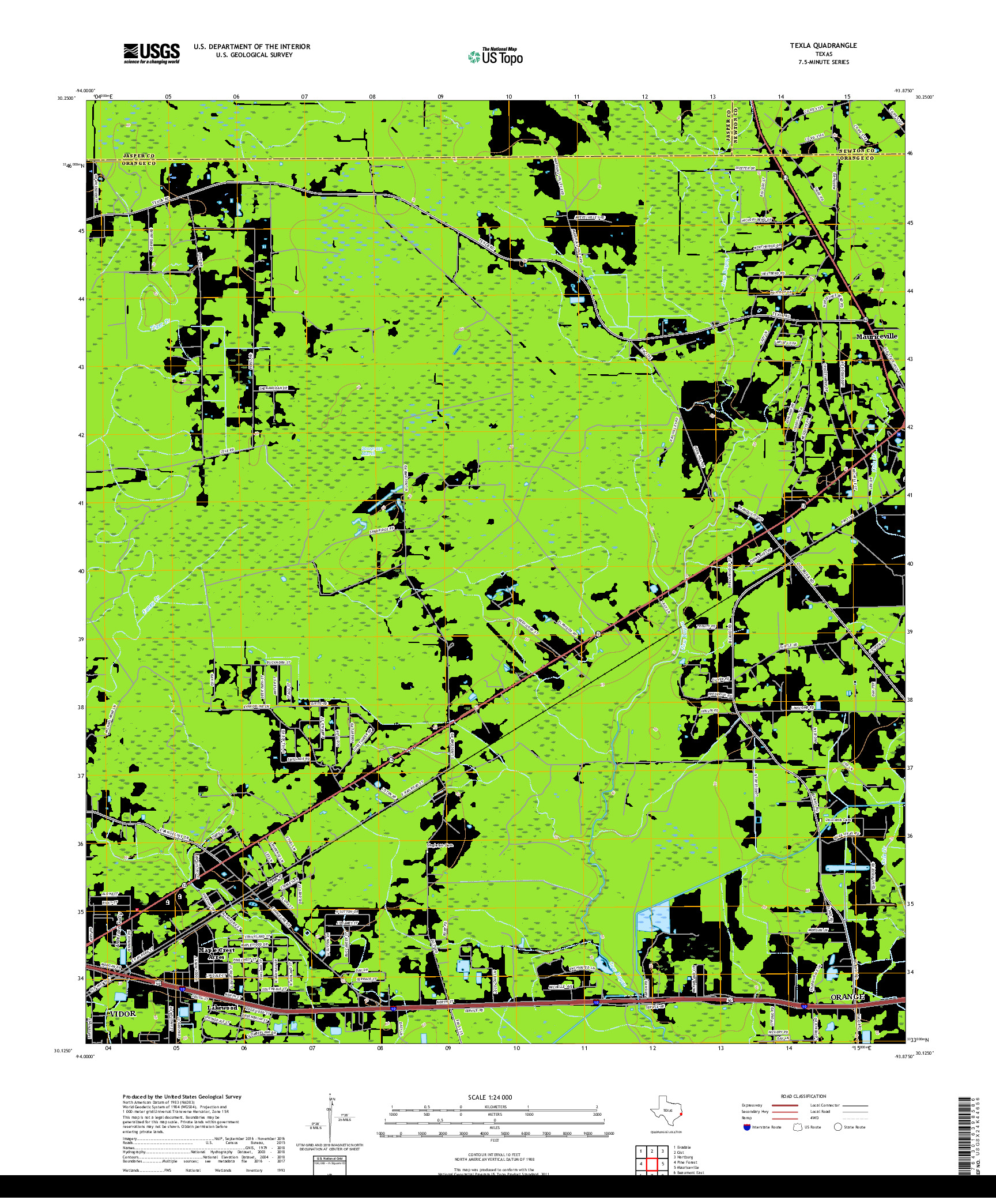 USGS US TOPO 7.5-MINUTE MAP FOR TEXLA, TX 2019