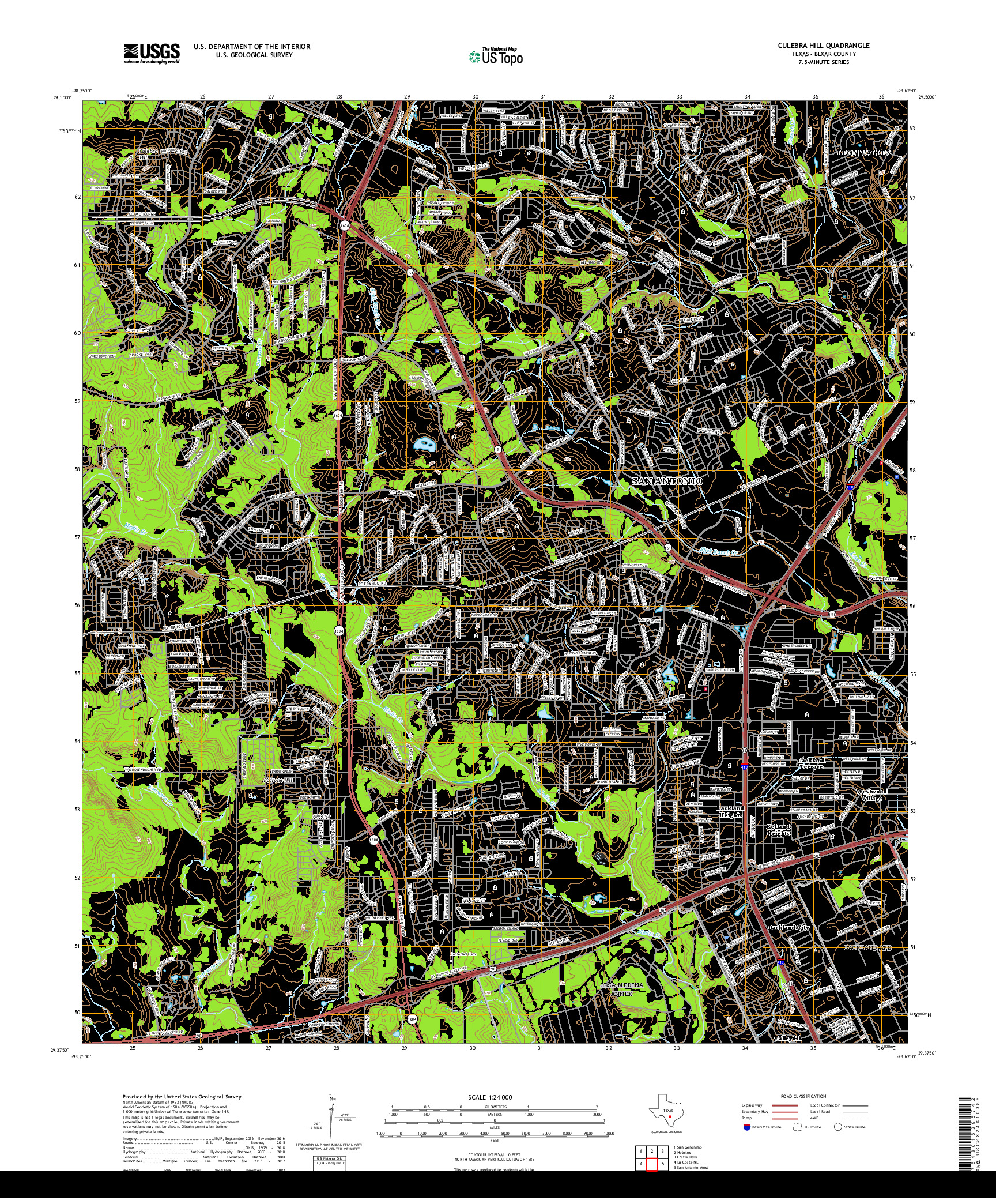 USGS US TOPO 7.5-MINUTE MAP FOR CULEBRA HILL, TX 2019