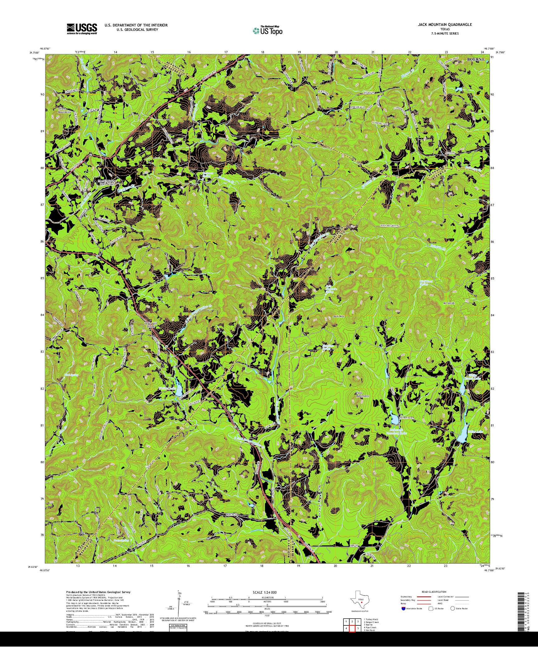 USGS US TOPO 7.5-MINUTE MAP FOR JACK MOUNTAIN, TX 2019