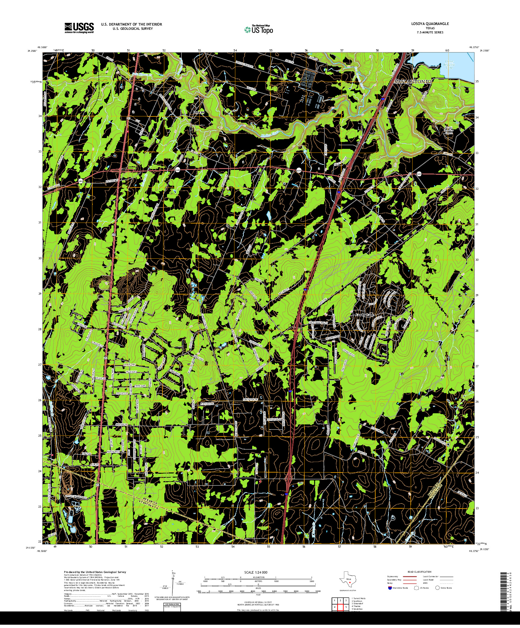 USGS US TOPO 7.5-MINUTE MAP FOR LOSOYA, TX 2019