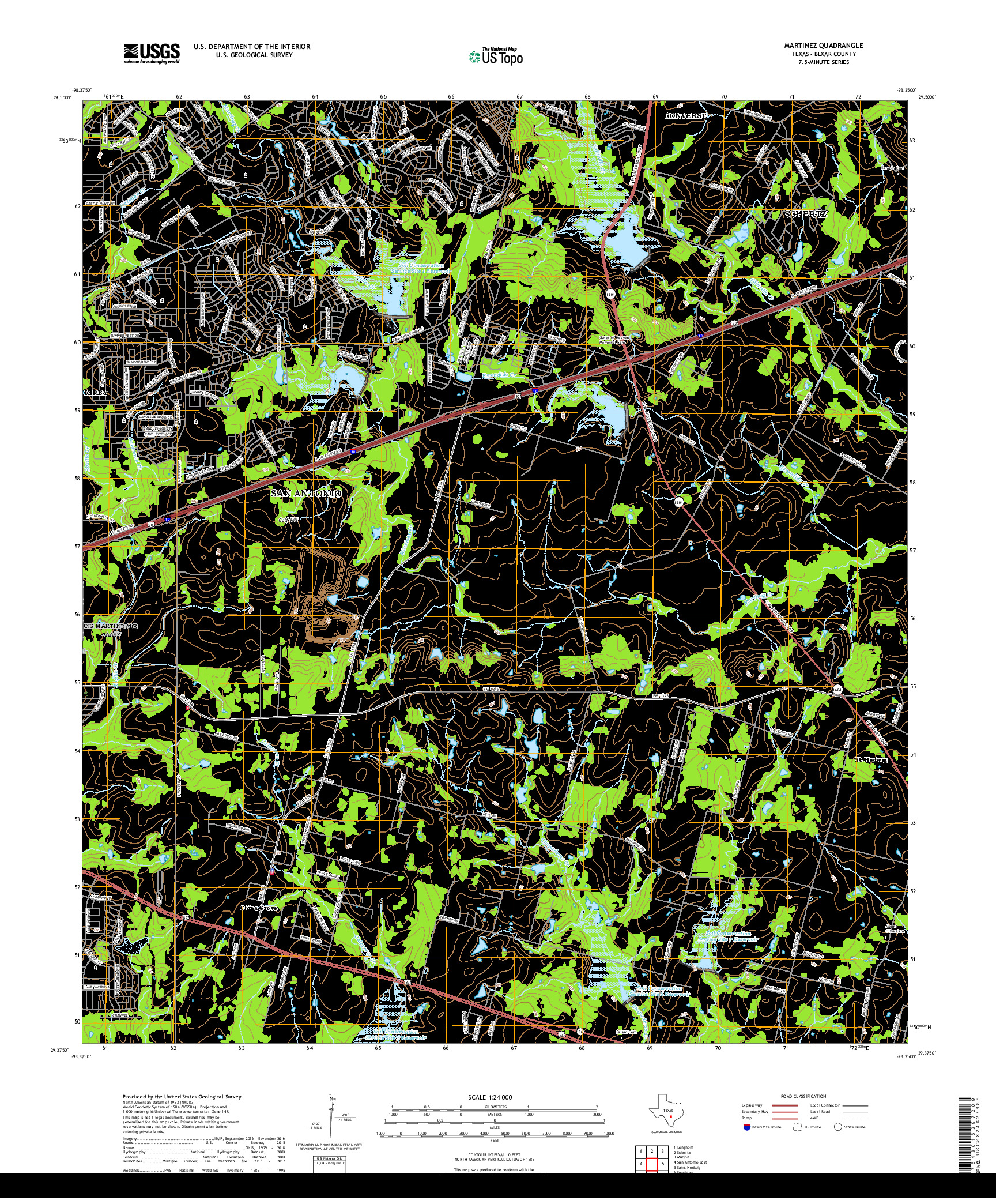 USGS US TOPO 7.5-MINUTE MAP FOR MARTINEZ, TX 2019