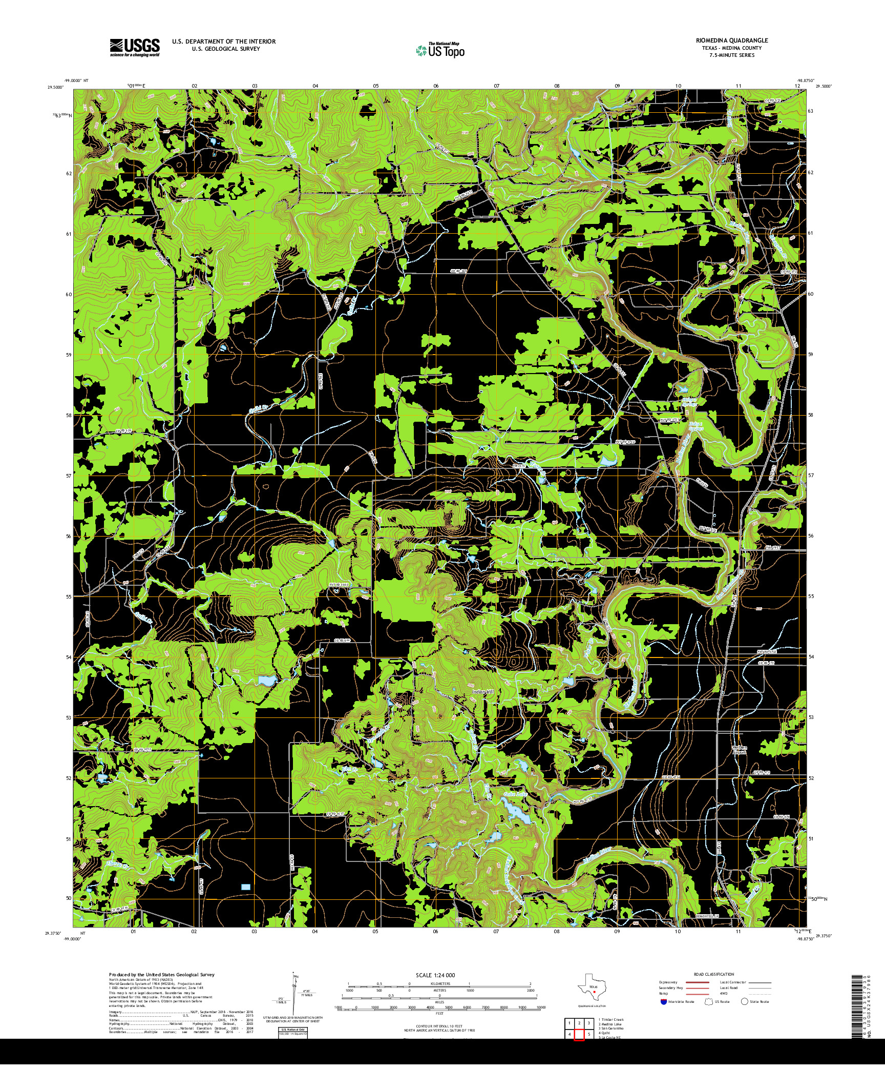 USGS US TOPO 7.5-MINUTE MAP FOR RIOMEDINA, TX 2019