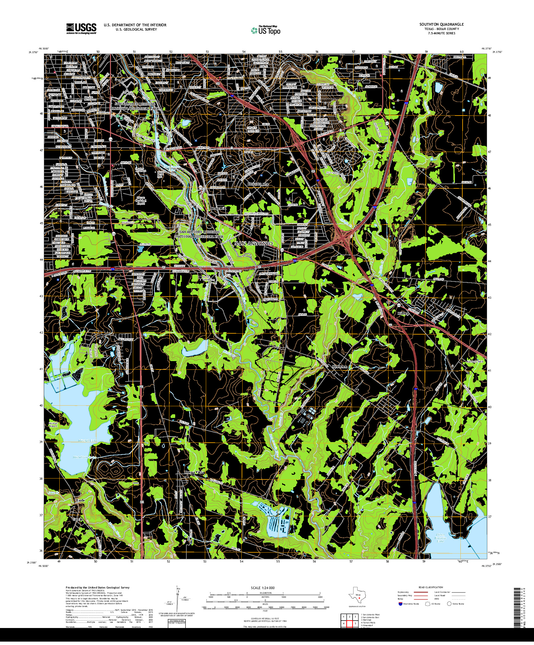 USGS US TOPO 7.5-MINUTE MAP FOR SOUTHTON, TX 2019