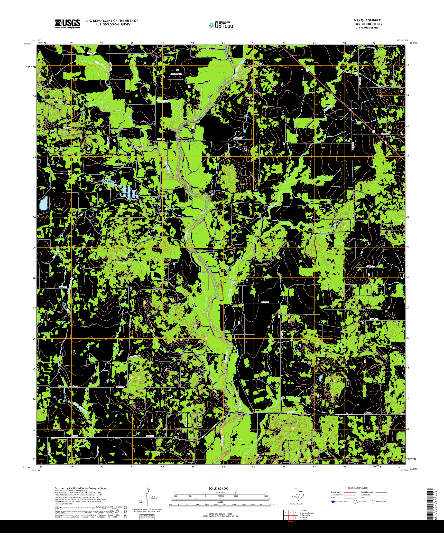 USGS US TOPO 7.5-MINUTE MAP FOR BIRY, TX 2019