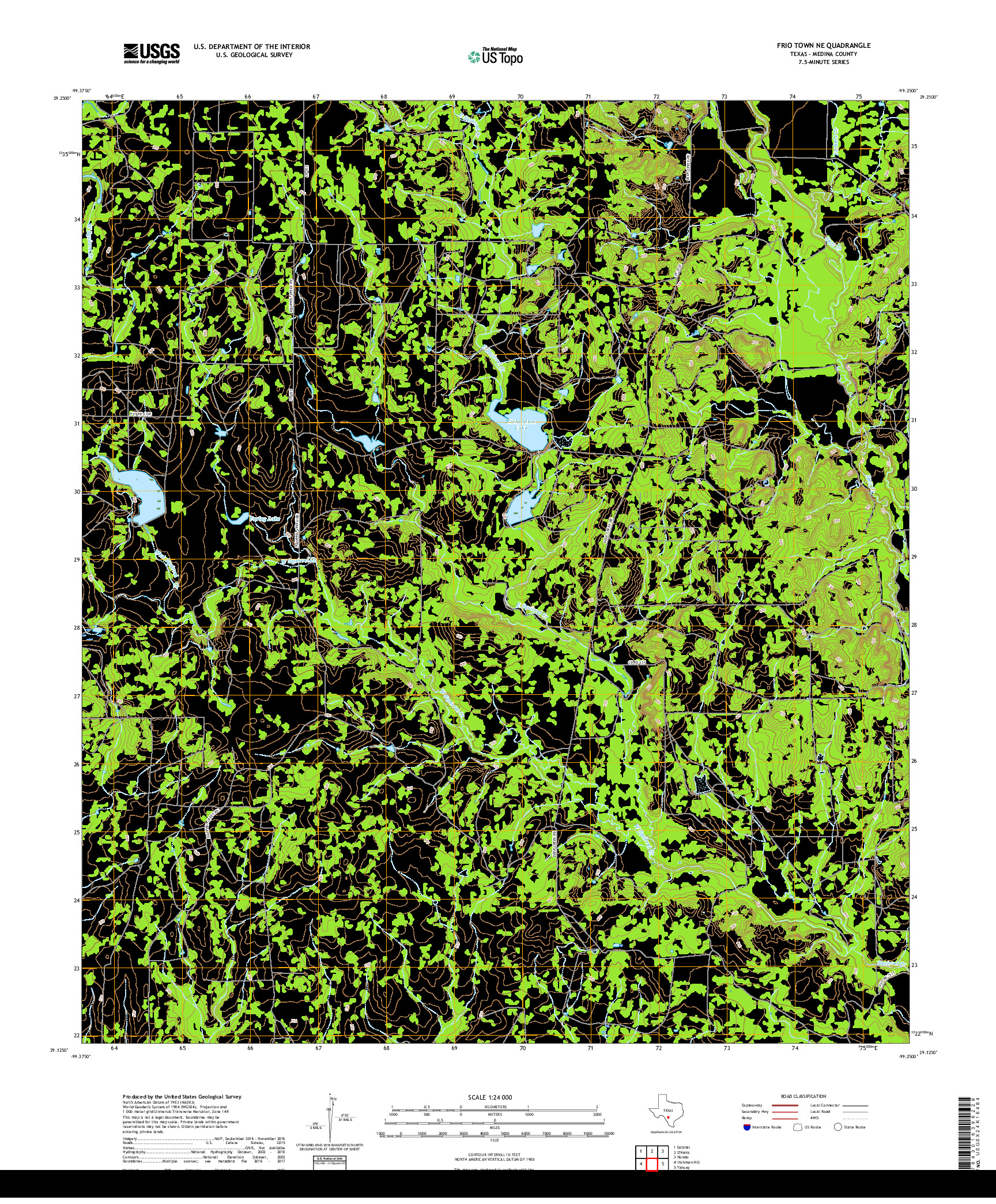 USGS US TOPO 7.5-MINUTE MAP FOR FRIO TOWN NE, TX 2019