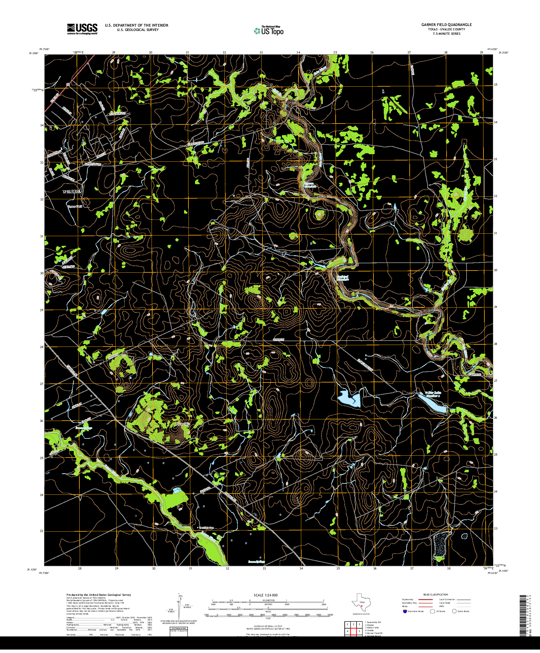 USGS US TOPO 7.5-MINUTE MAP FOR GARNER FIELD, TX 2019