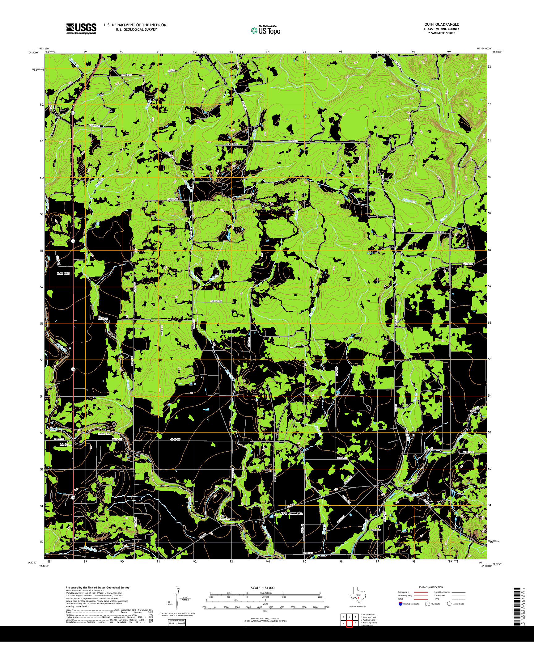 USGS US TOPO 7.5-MINUTE MAP FOR QUIHI, TX 2019