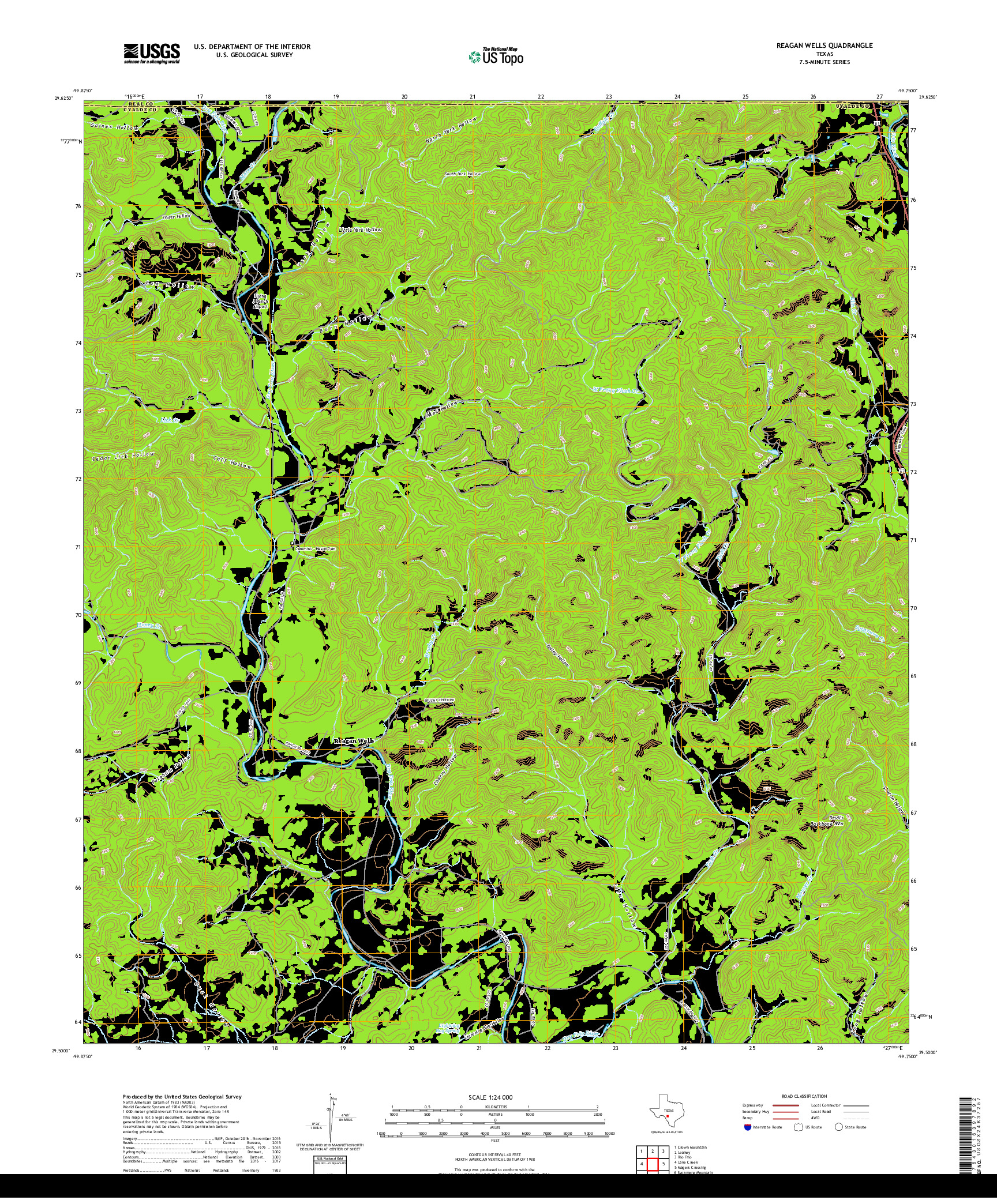 USGS US TOPO 7.5-MINUTE MAP FOR REAGAN WELLS, TX 2019